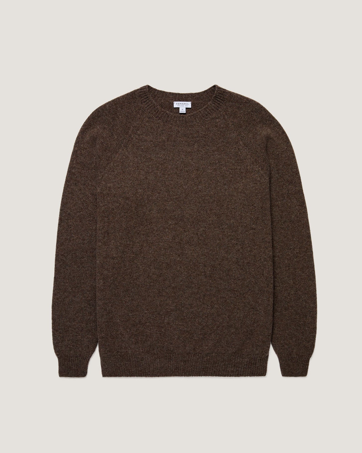Brushed Shetland Crew Neck - Bark