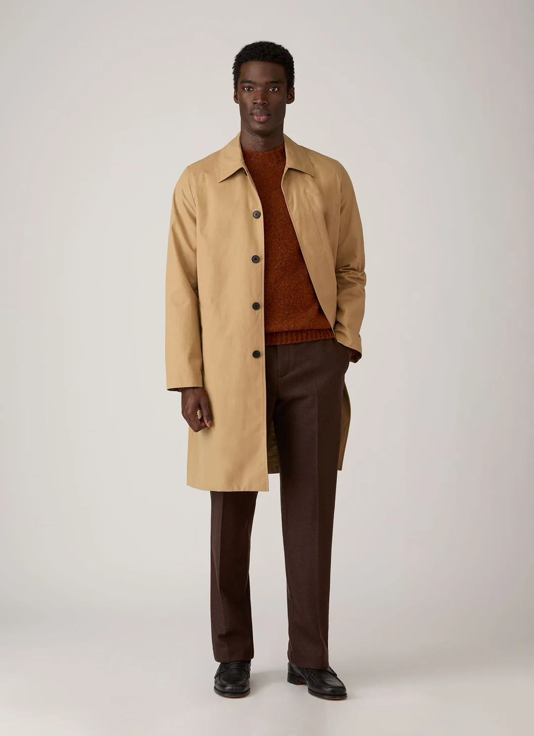 Brushed Shetland Crew Neck - Dark Tobacco