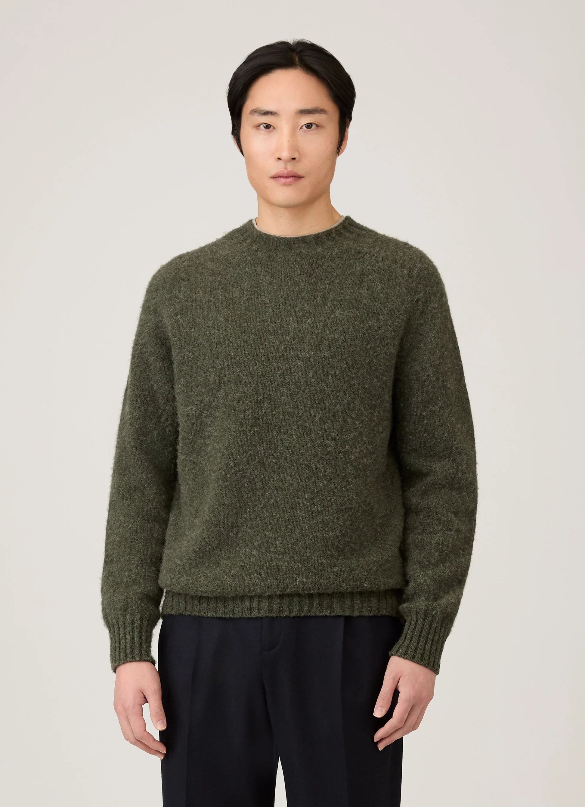 Brushed Shetland Crew Neck - Sea Moss