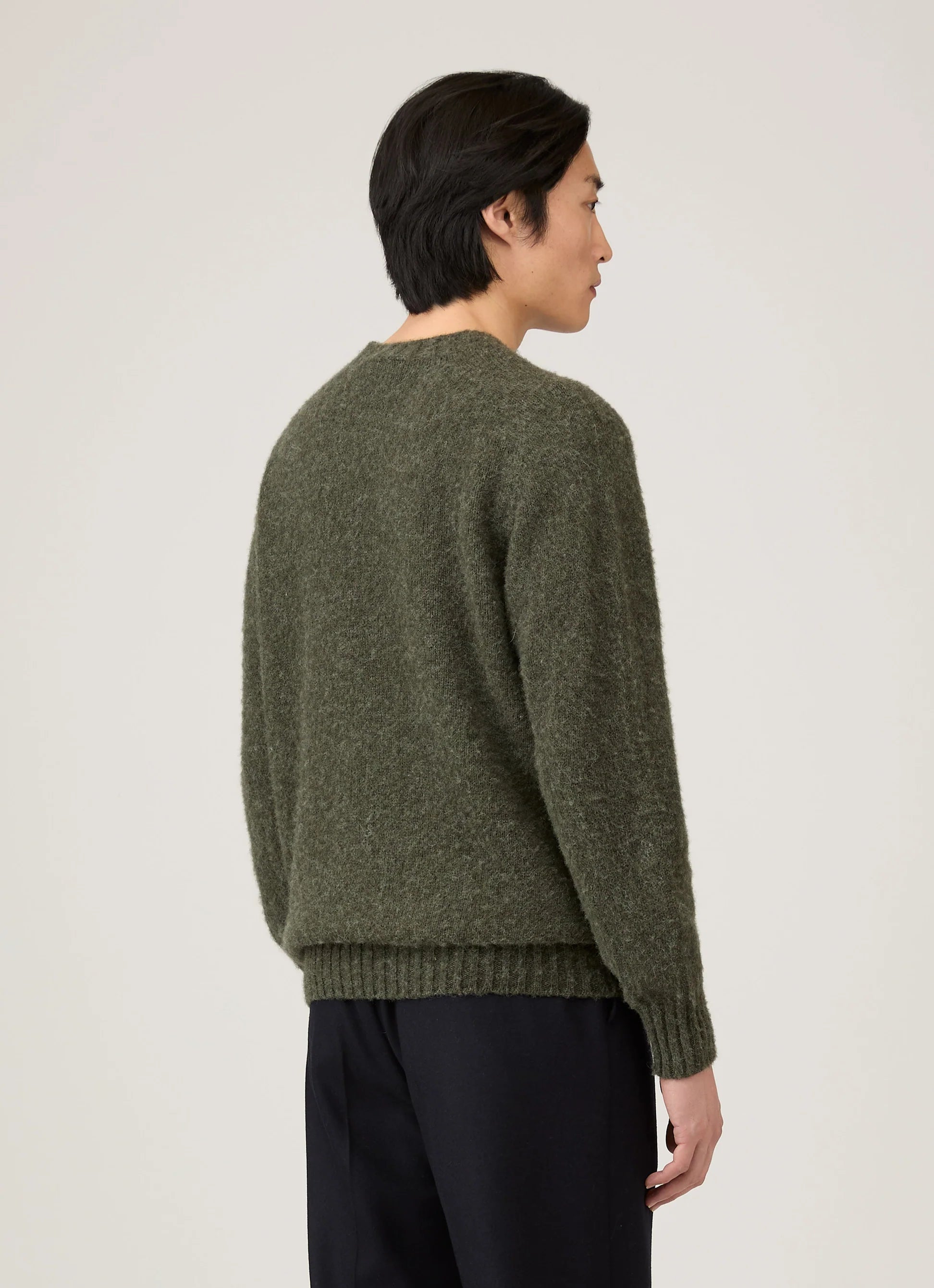 Brushed Shetland Crew Neck - Sea Moss
