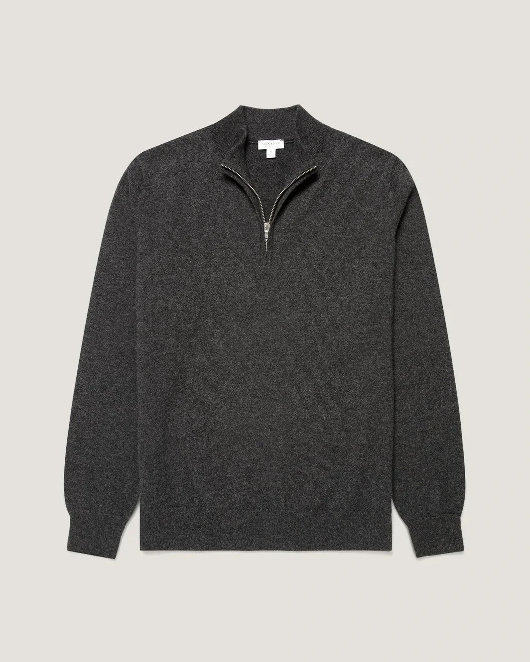 Cashmere Half Zip - Charcoal Melange