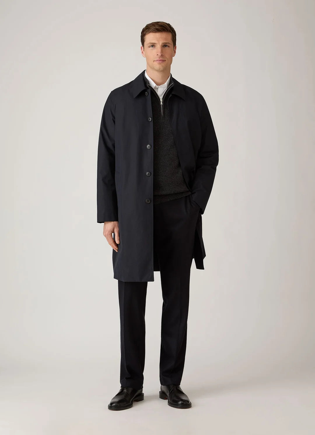 Cashmere Half Zip - Charcoal Melange