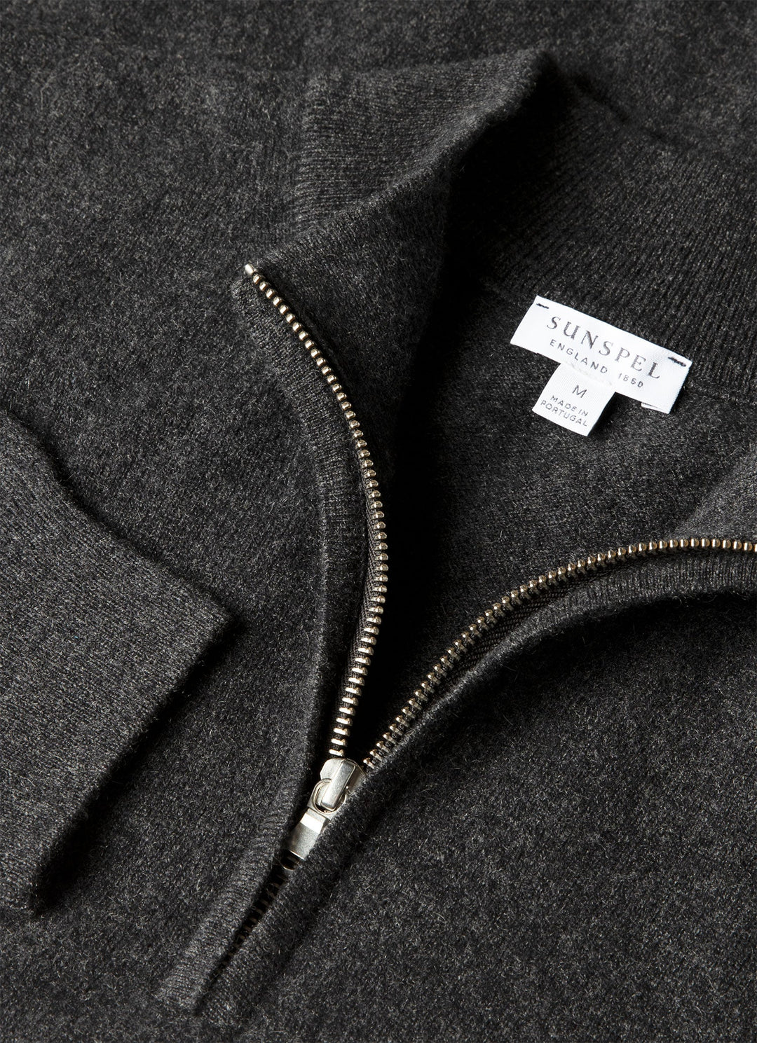 Cashmere Half Zip - Charcoal Melange