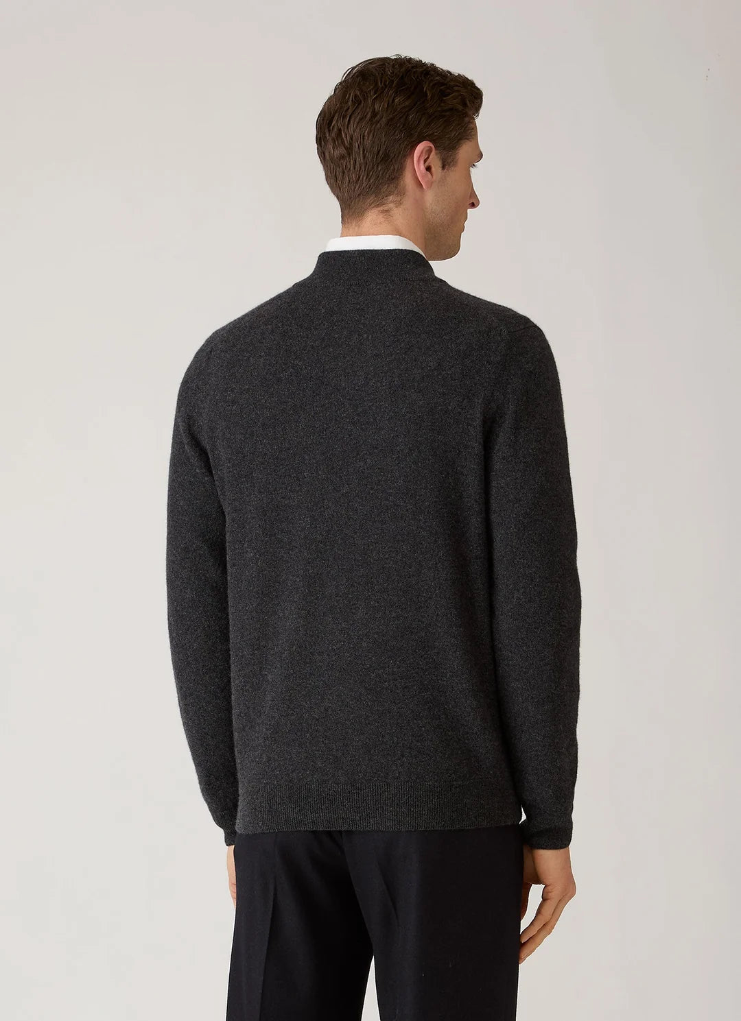Cashmere Half Zip - Charcoal Melange