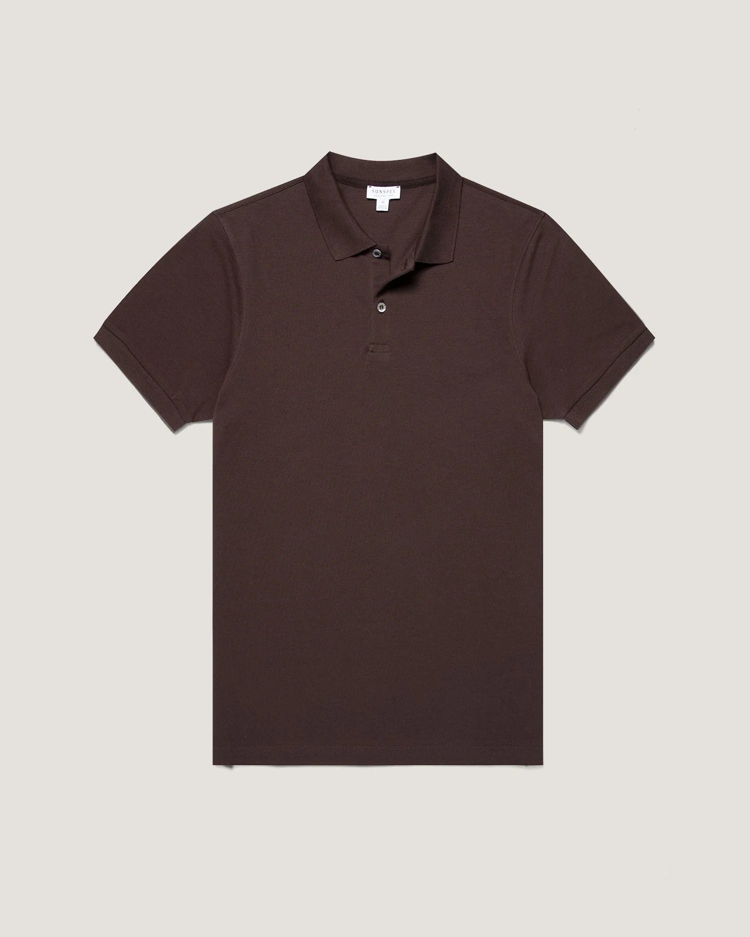 Piqué Cotton Polo Shirt - Dark Chocolate