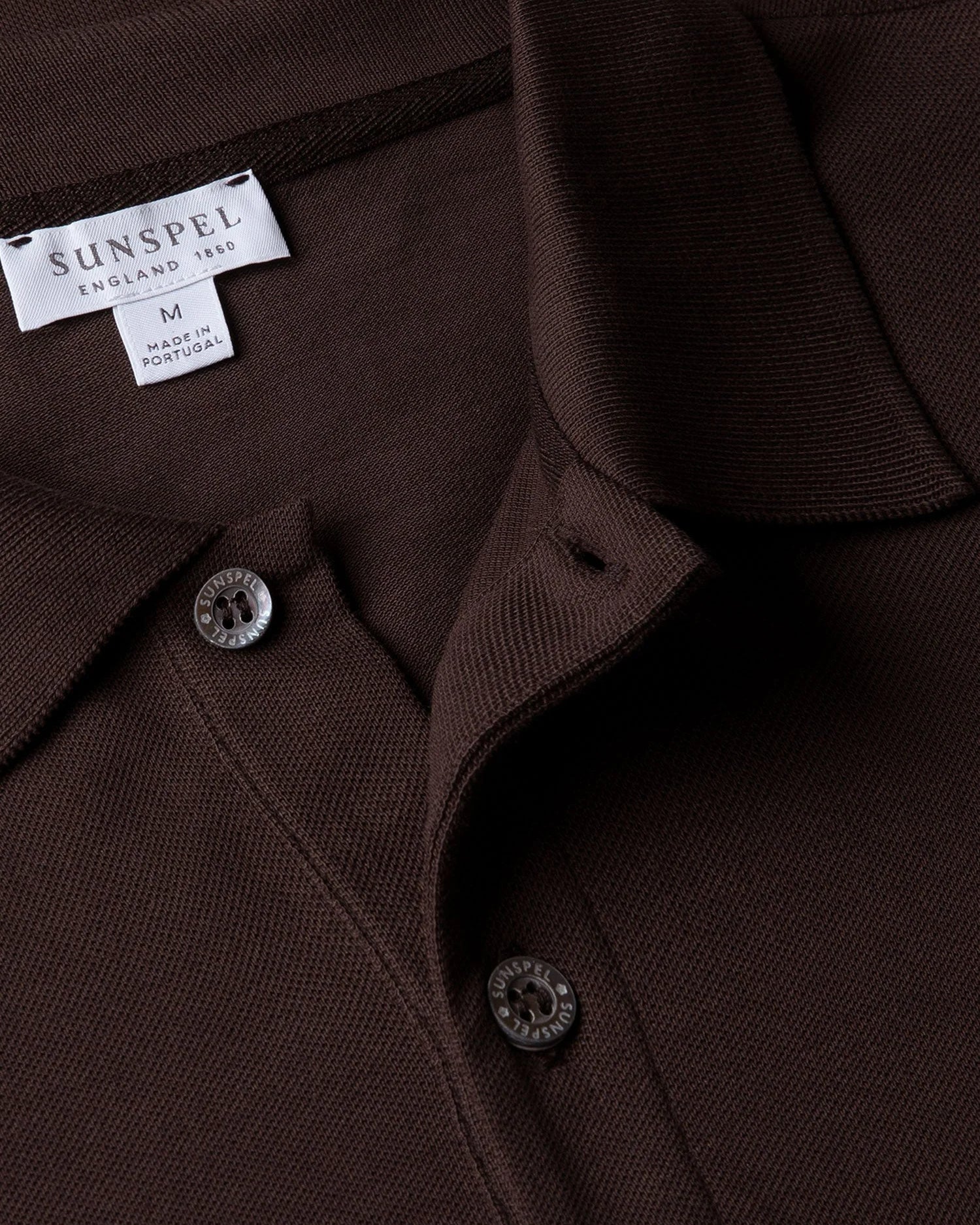 Piqué Cotton Polo Shirt - Dark Chocolate