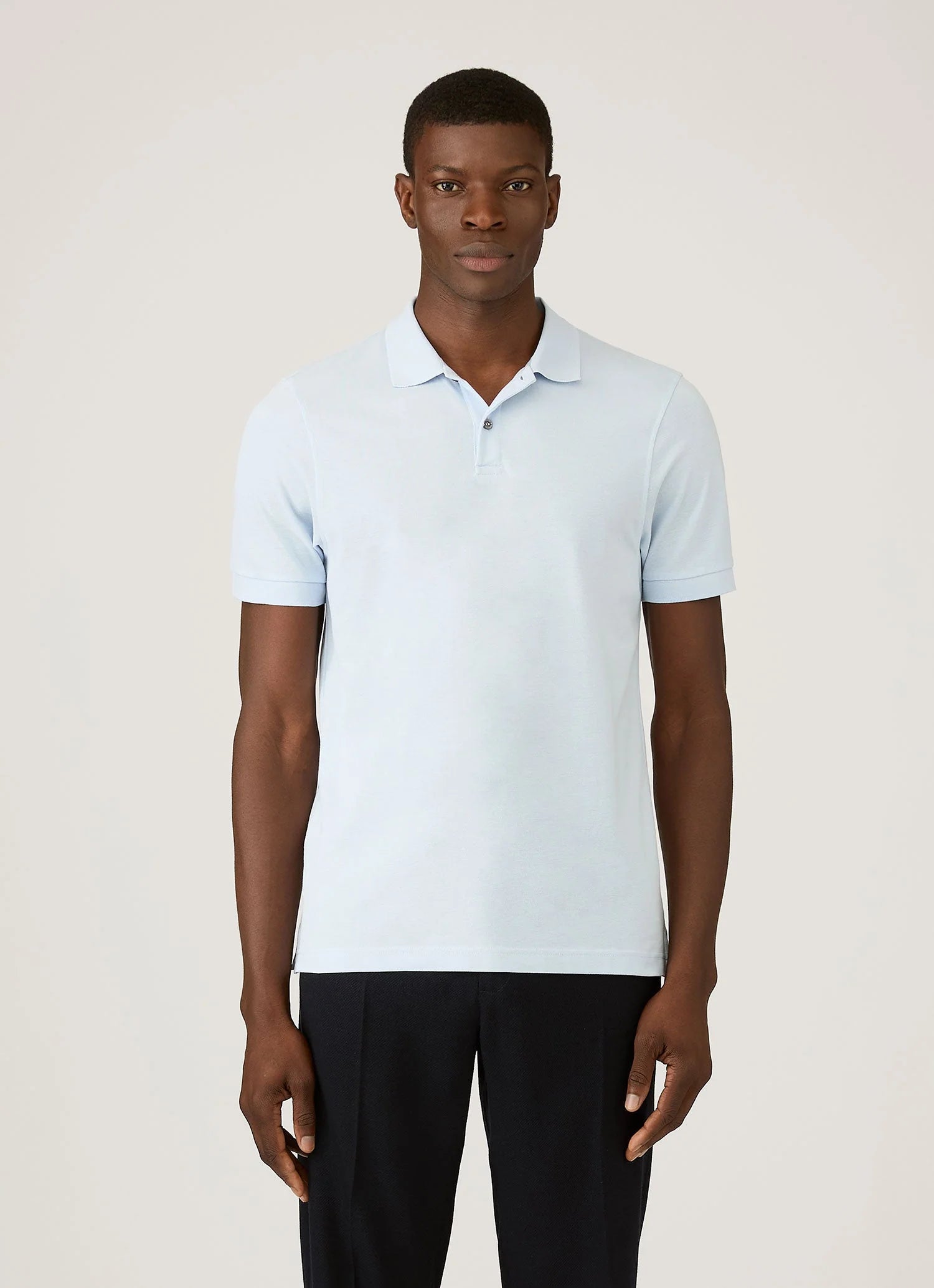 Piqué Cotton Polo Shirt - Pastel Blue