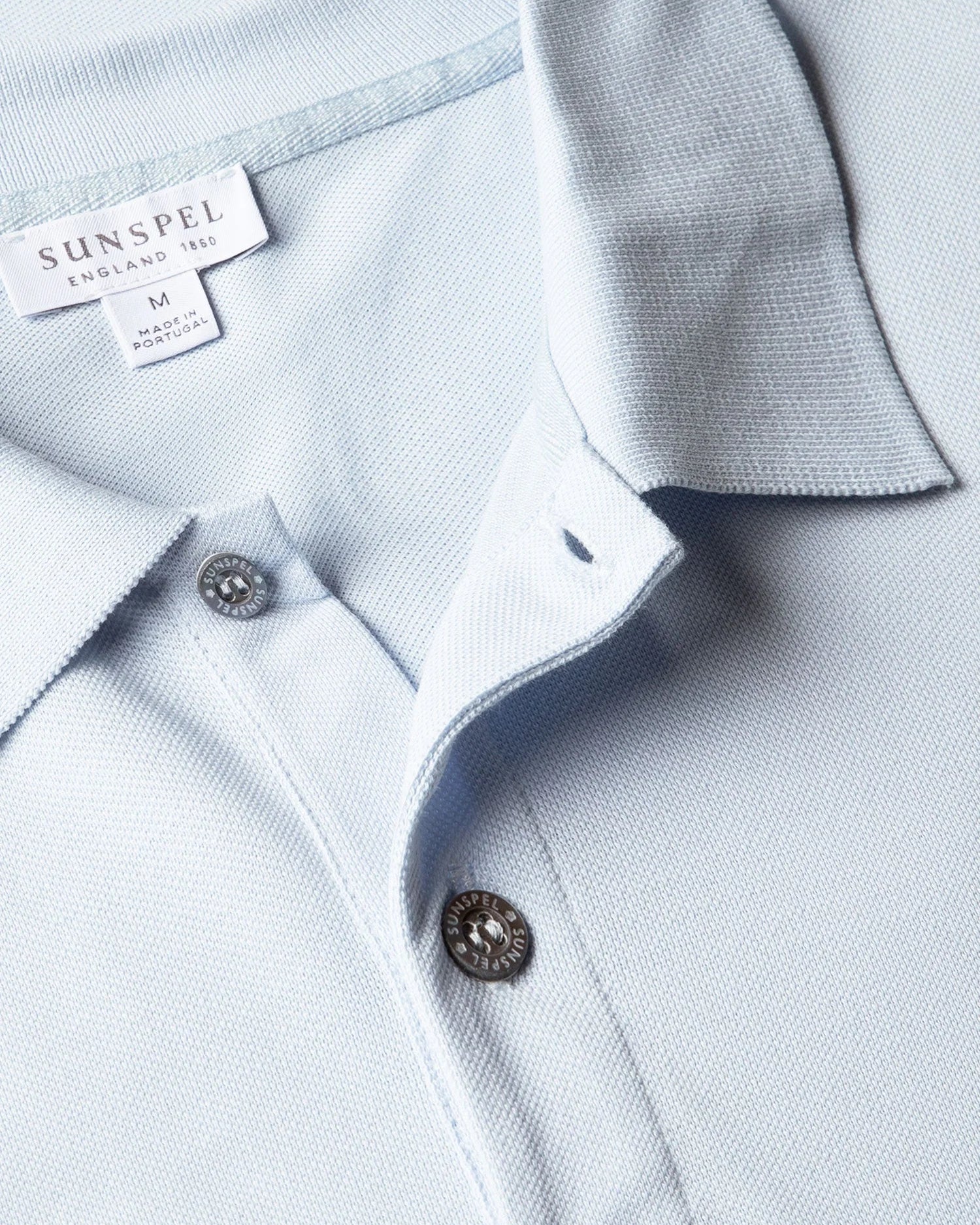 Piqué Cotton Polo Shirt - Pastel Blue