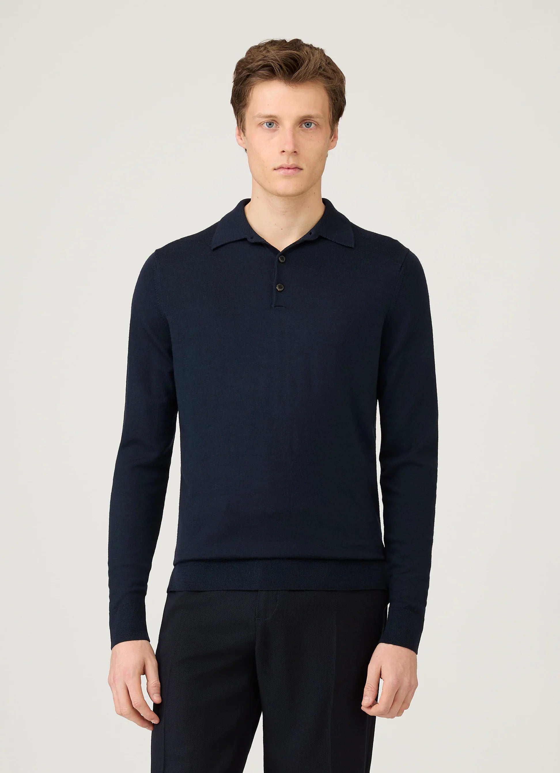 Merino LS Polo Shirt - Navy