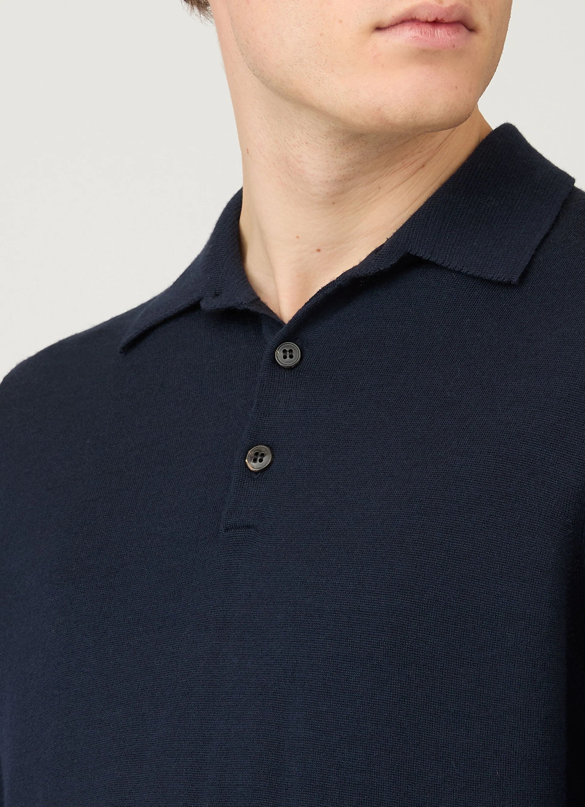 Merino LS Polo Shirt - Navy