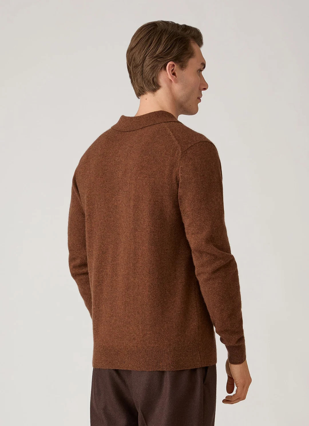 Cashmere Polo - Chestnut Melange