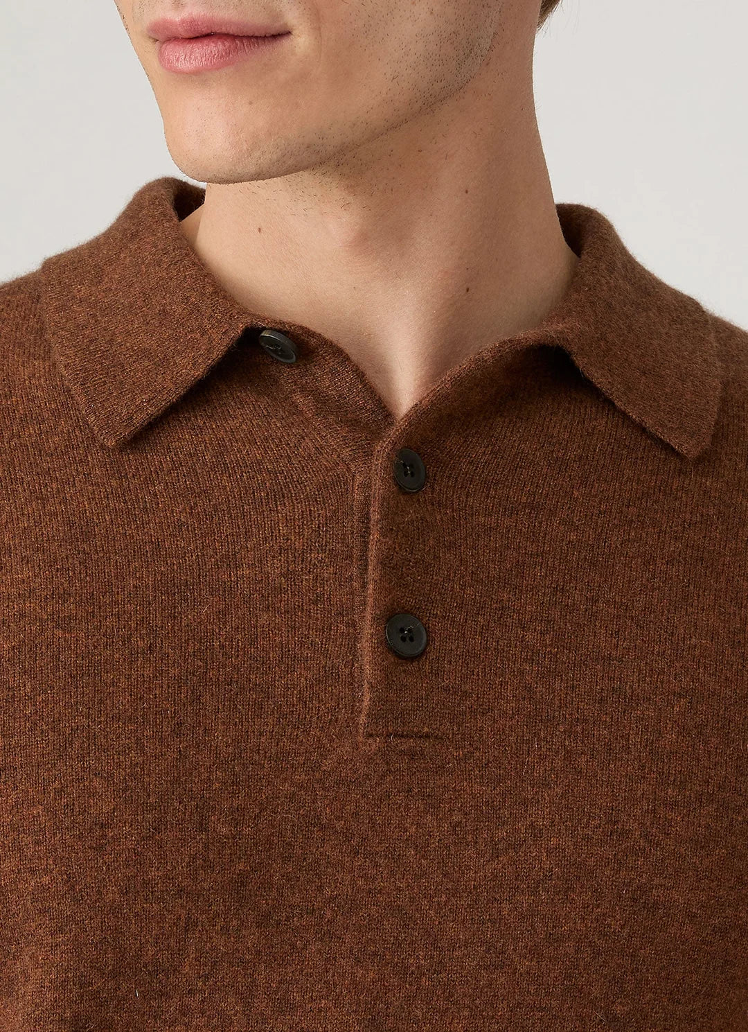 Cashmere Polo - Chestnut Melange