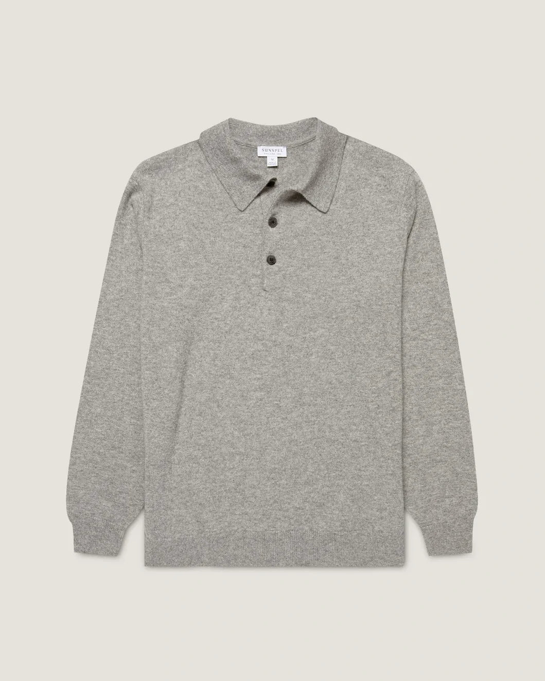 Cashmere Polo - Grey Melange