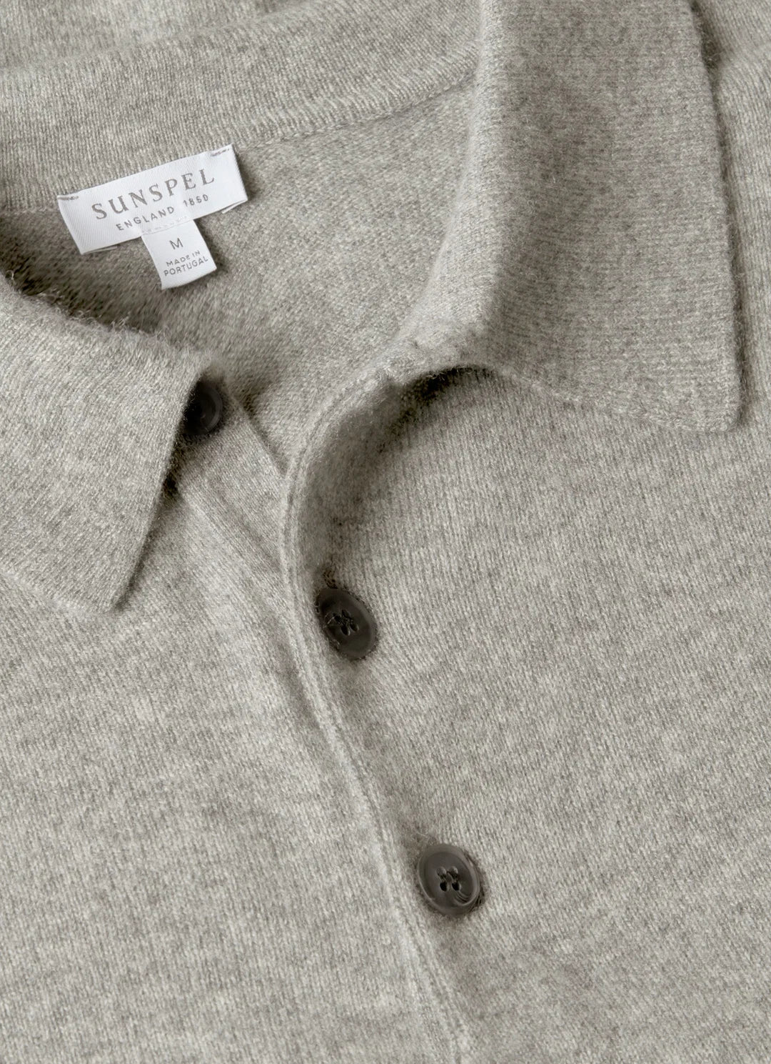 Cashmere Polo - Grey Melange
