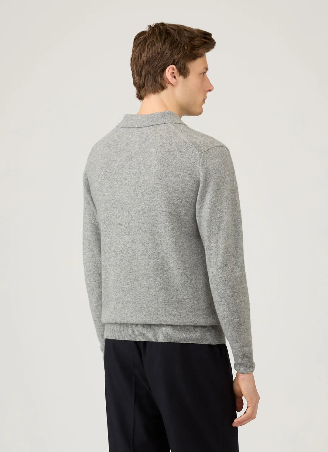 Cashmere Polo - Grey Melange