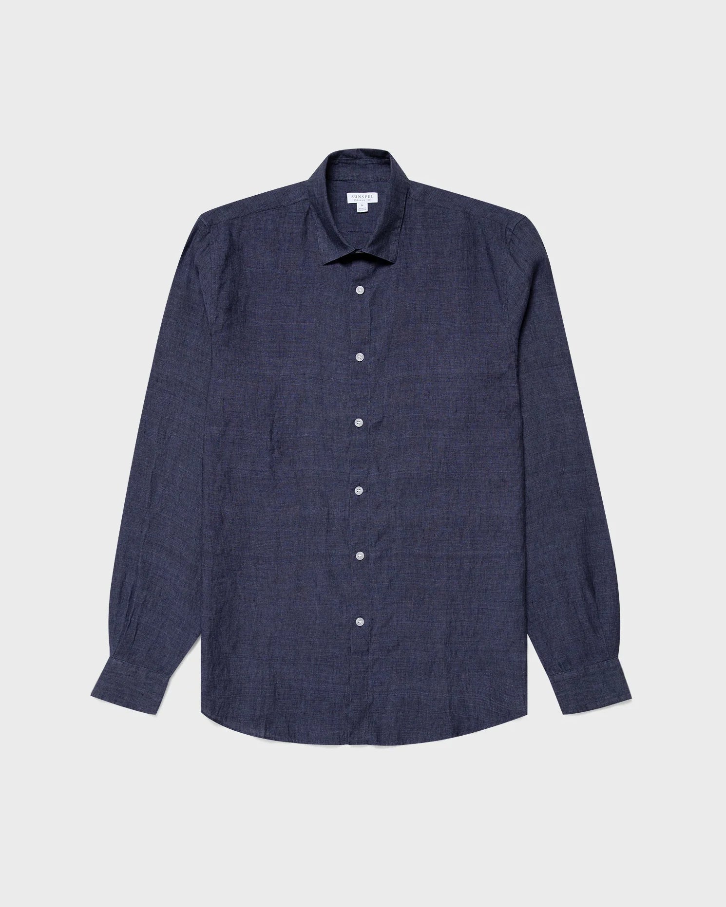 Casual Linen Shirt - Navy Melange