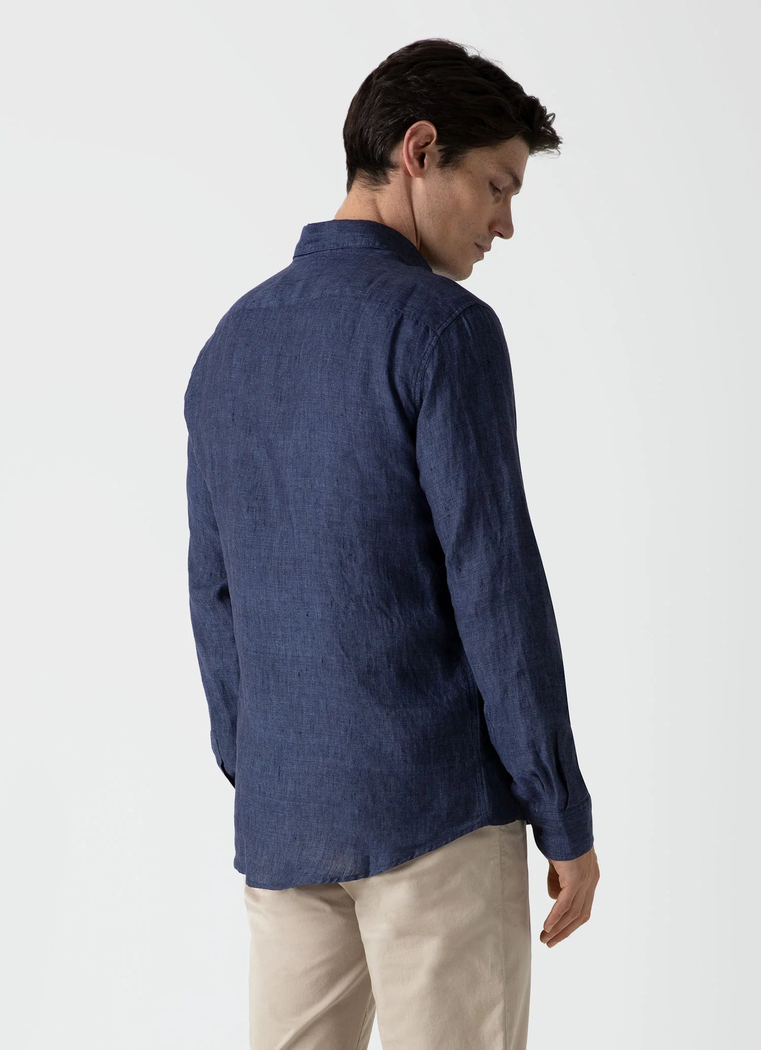 Casual Linen Shirt - Navy Melange