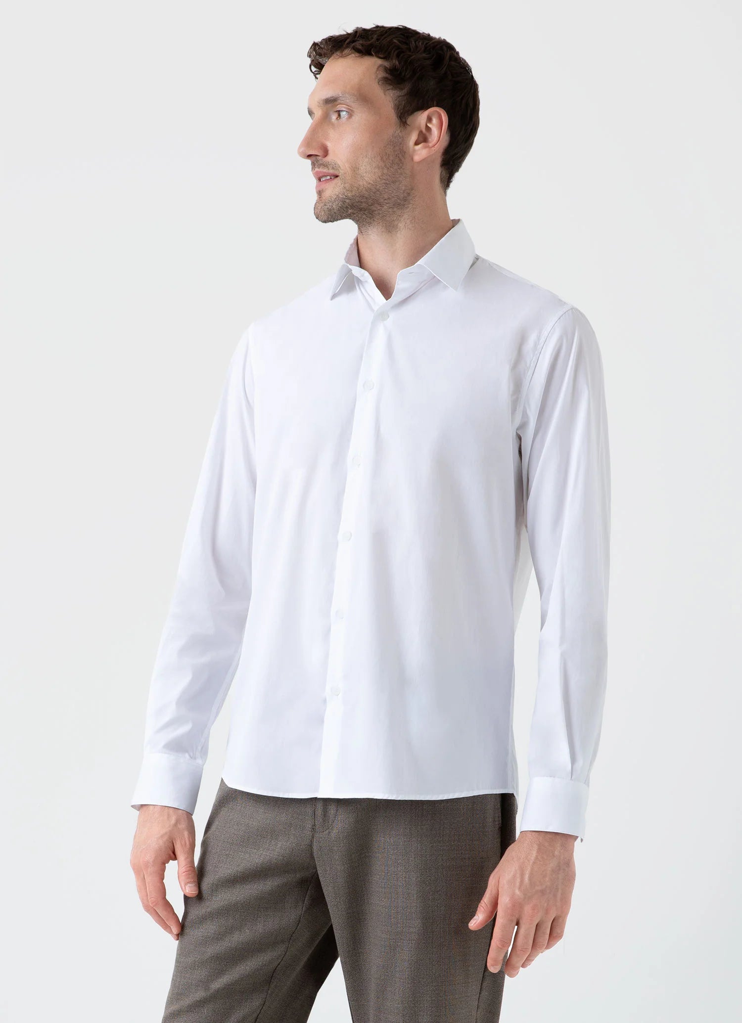 Cotton Stretch Shirt - White