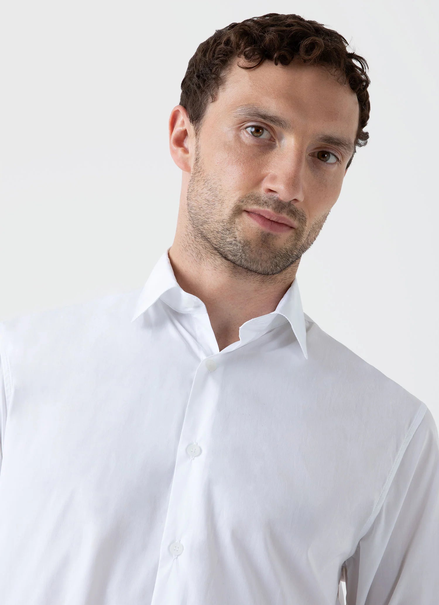 Cotton Stretch Shirt - White