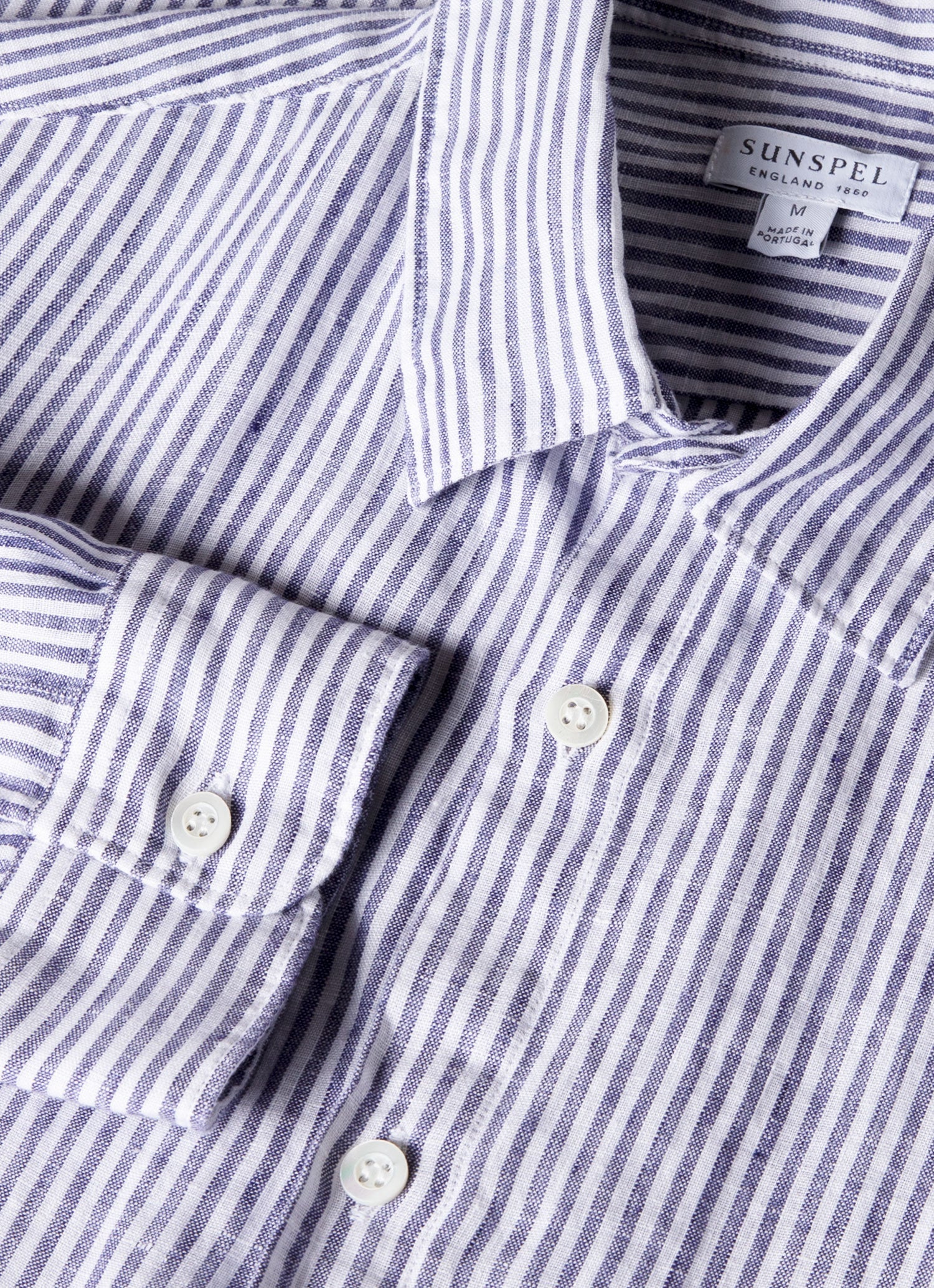 Linen Shirt - Vintage Linen Blue Stripe