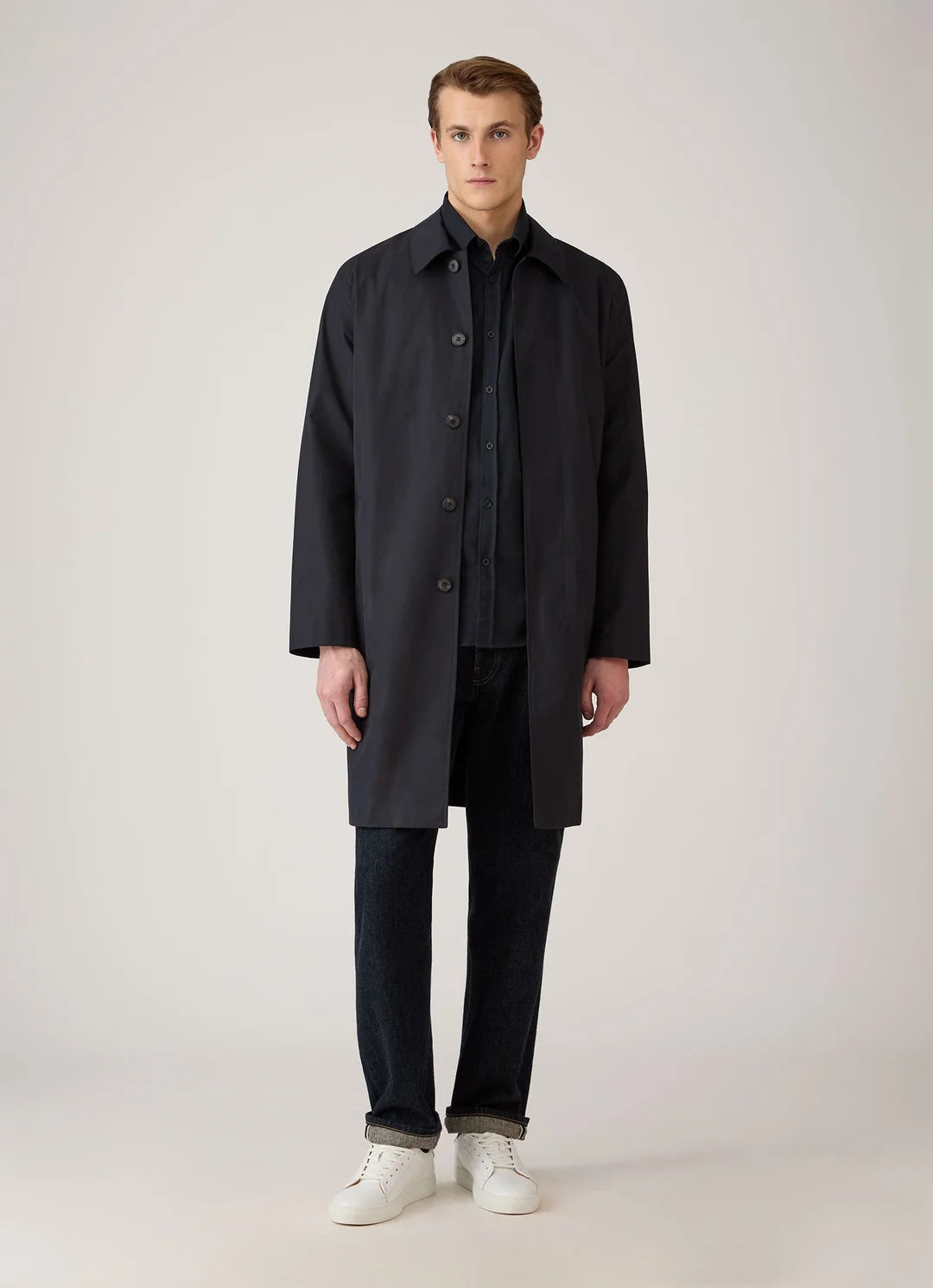 Brushed Cotton Flannel Shirt - Black
