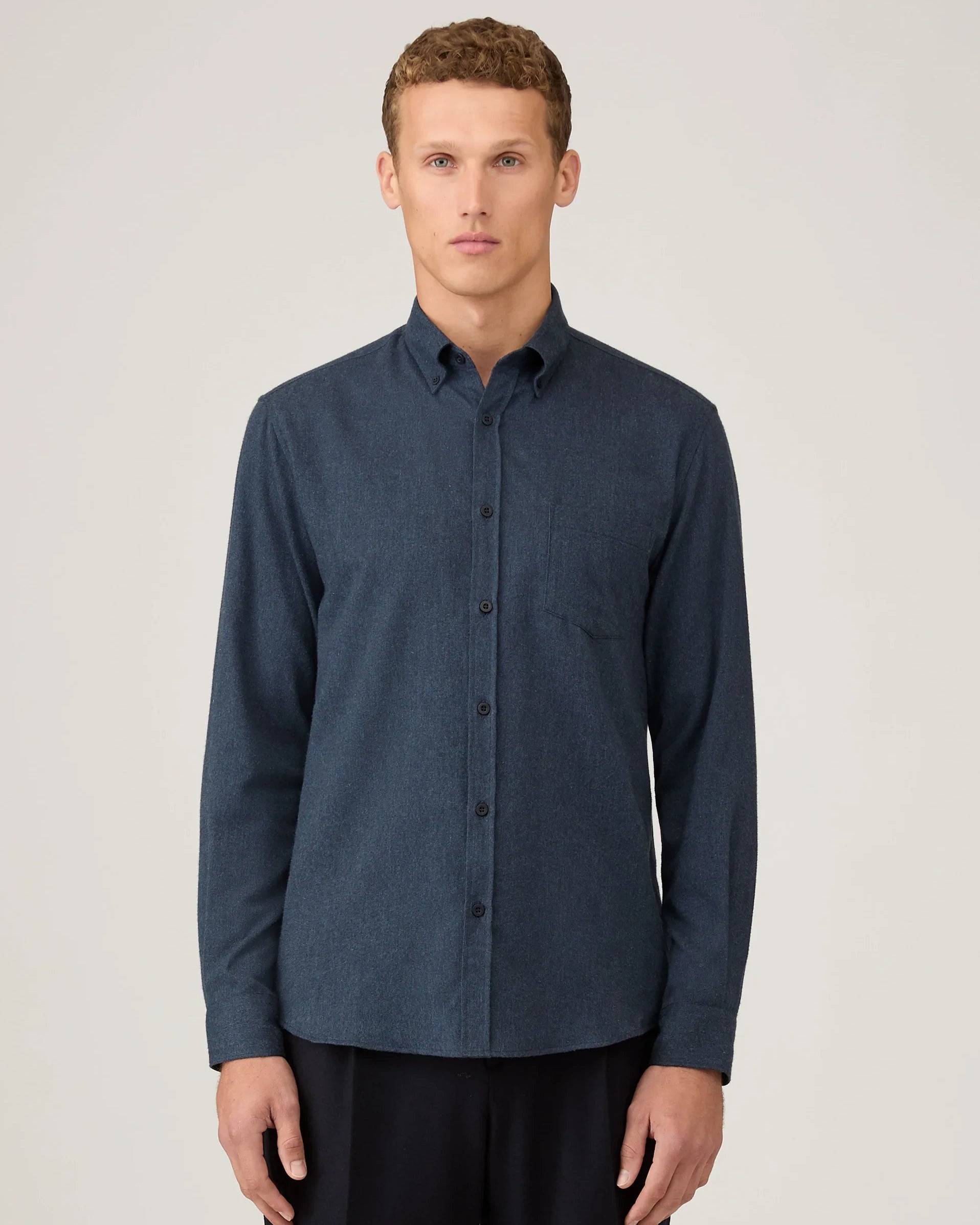 Brushed Cotton Flannel - Blue Melange