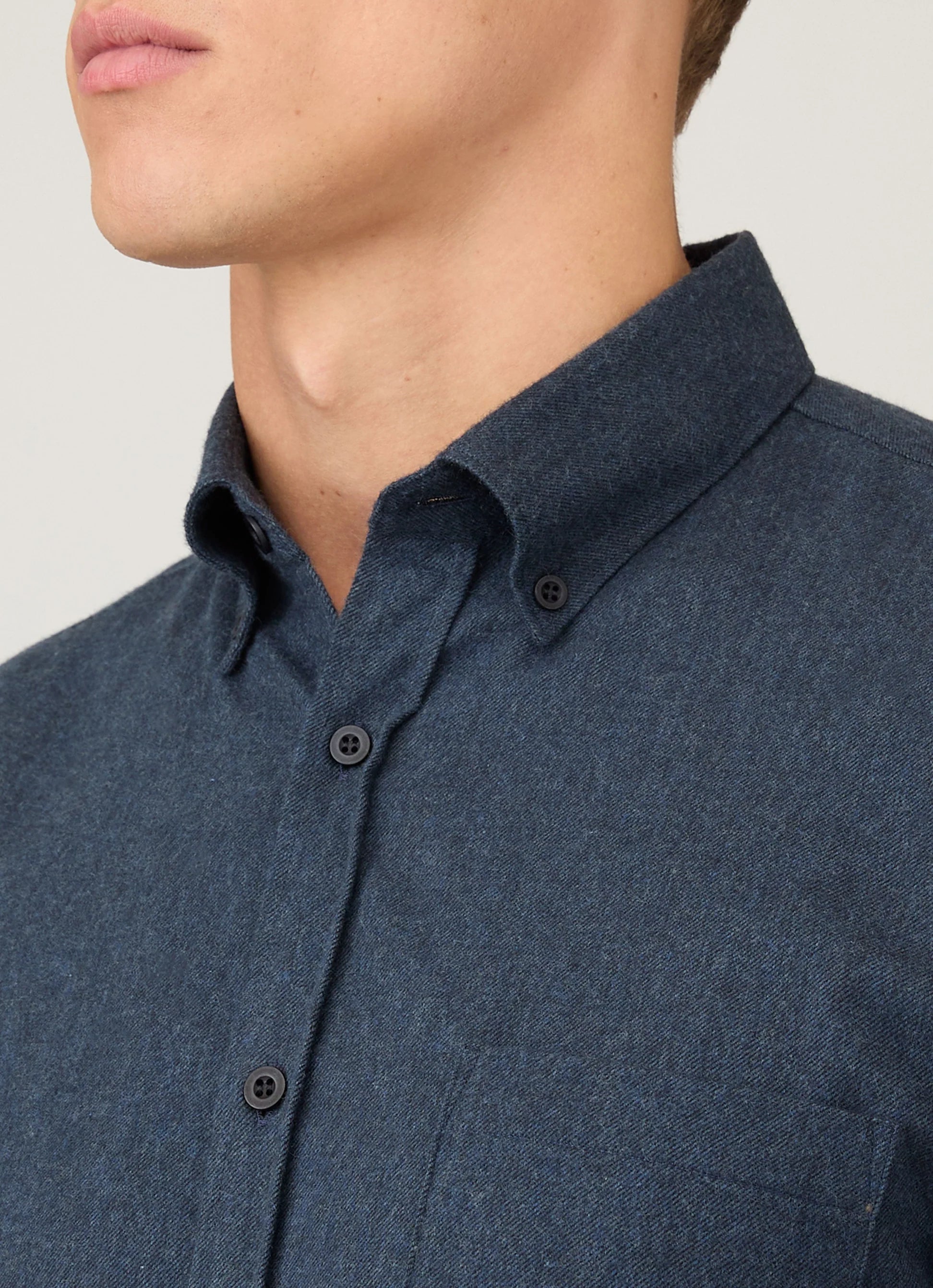 Brushed Cotton Flannel - Blue Melange