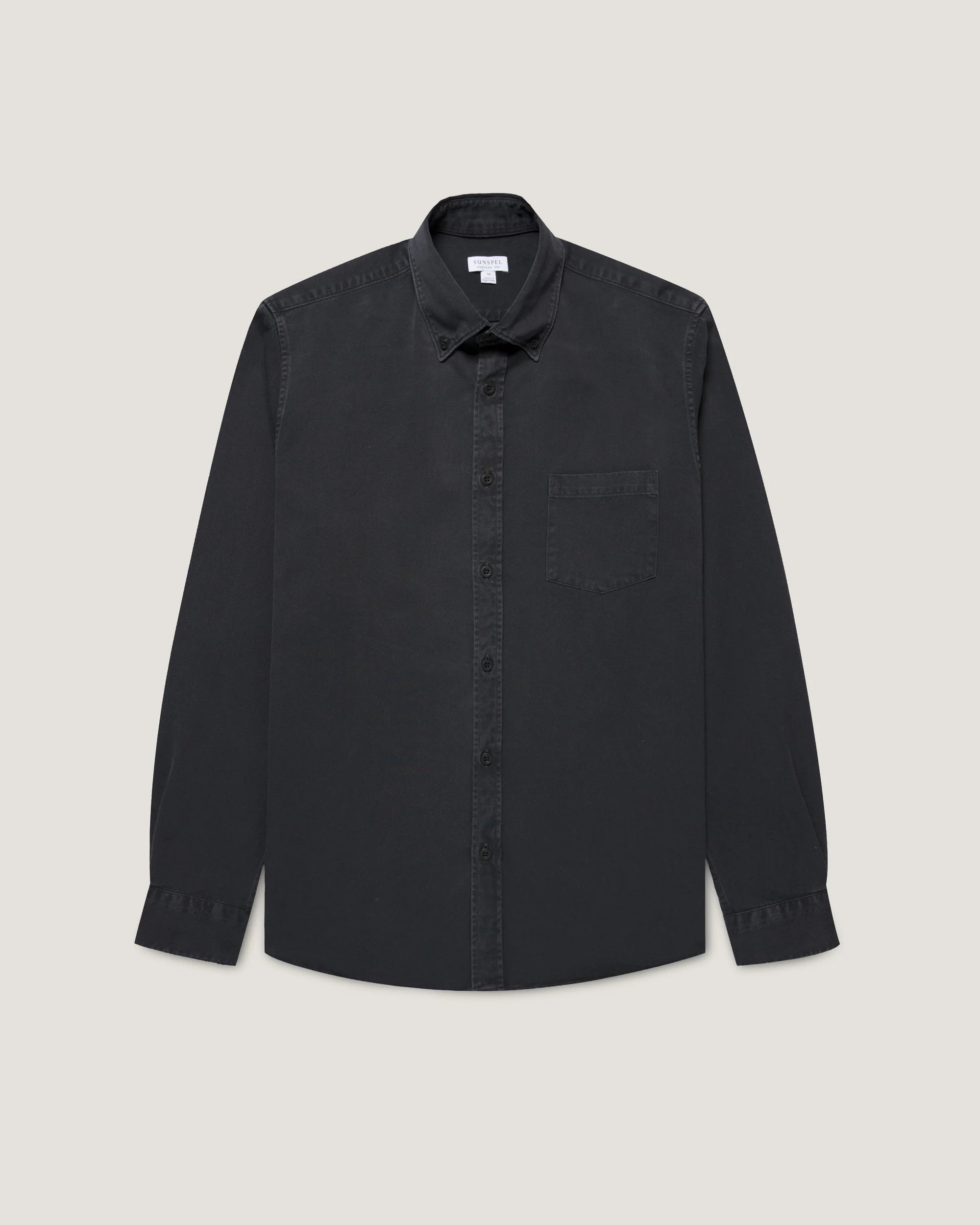 Button Down Twill Shirt - Black