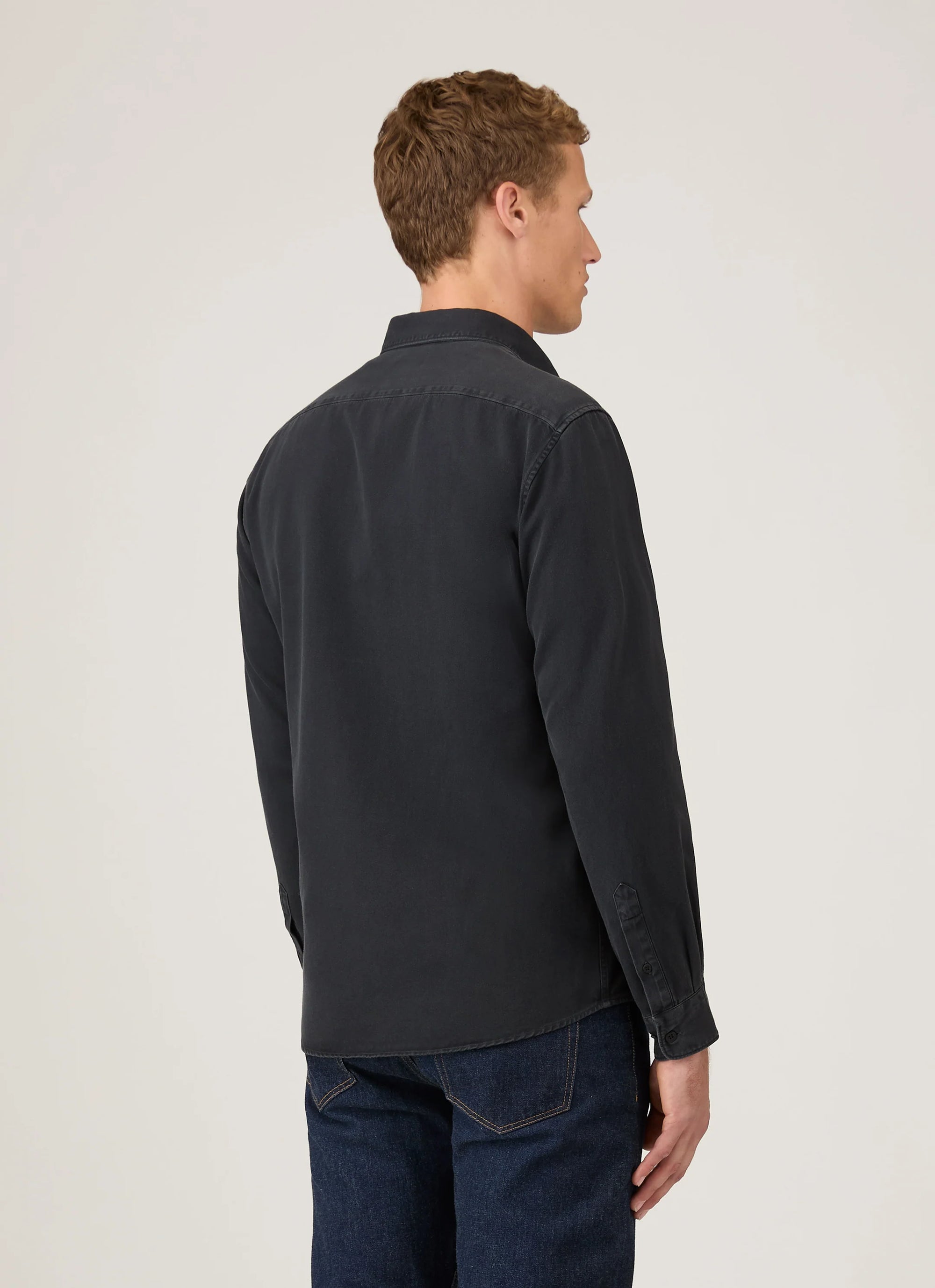 Button Down Twill Shirt - Black