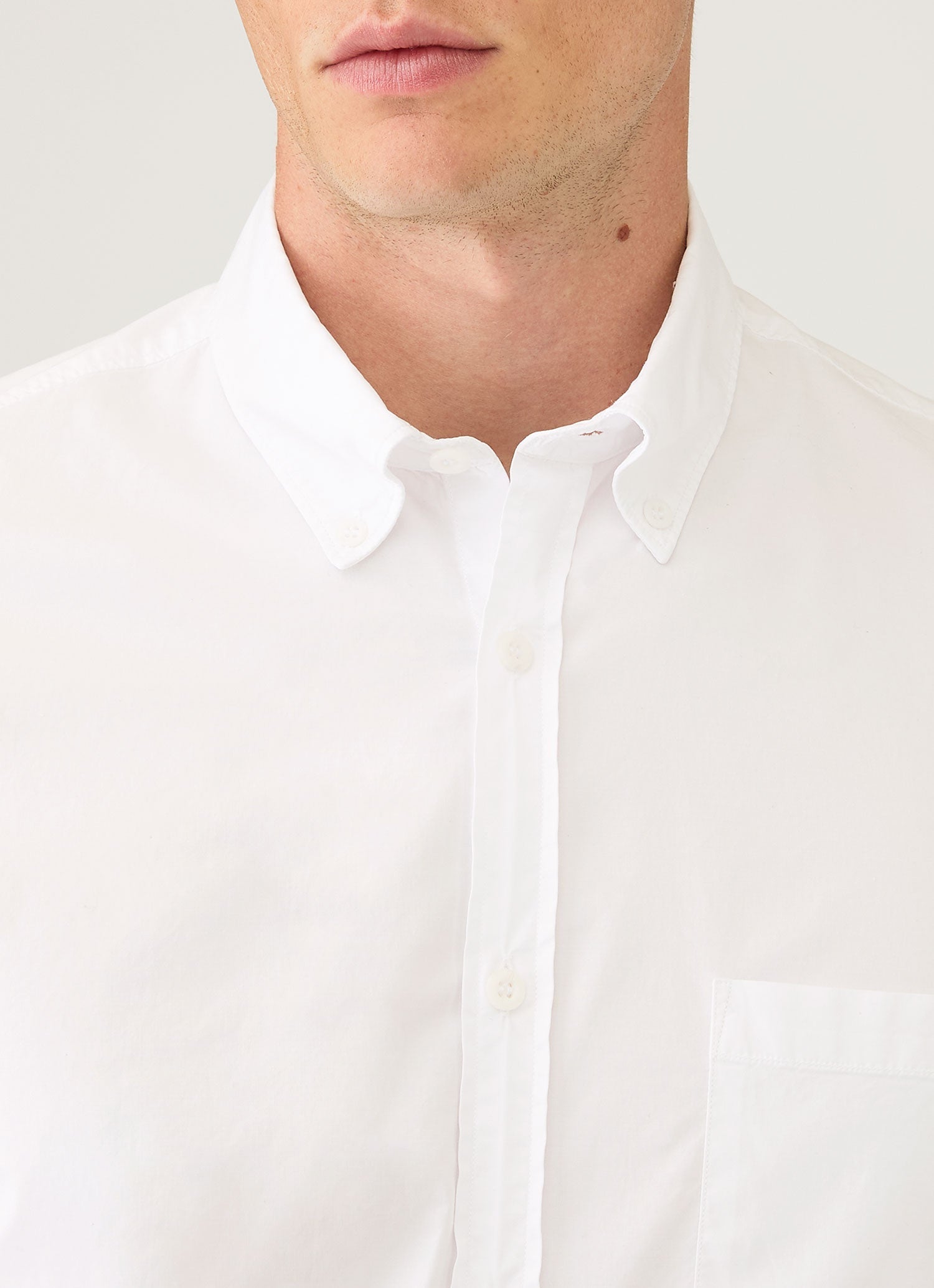 Button Down Poplin Shirt - White