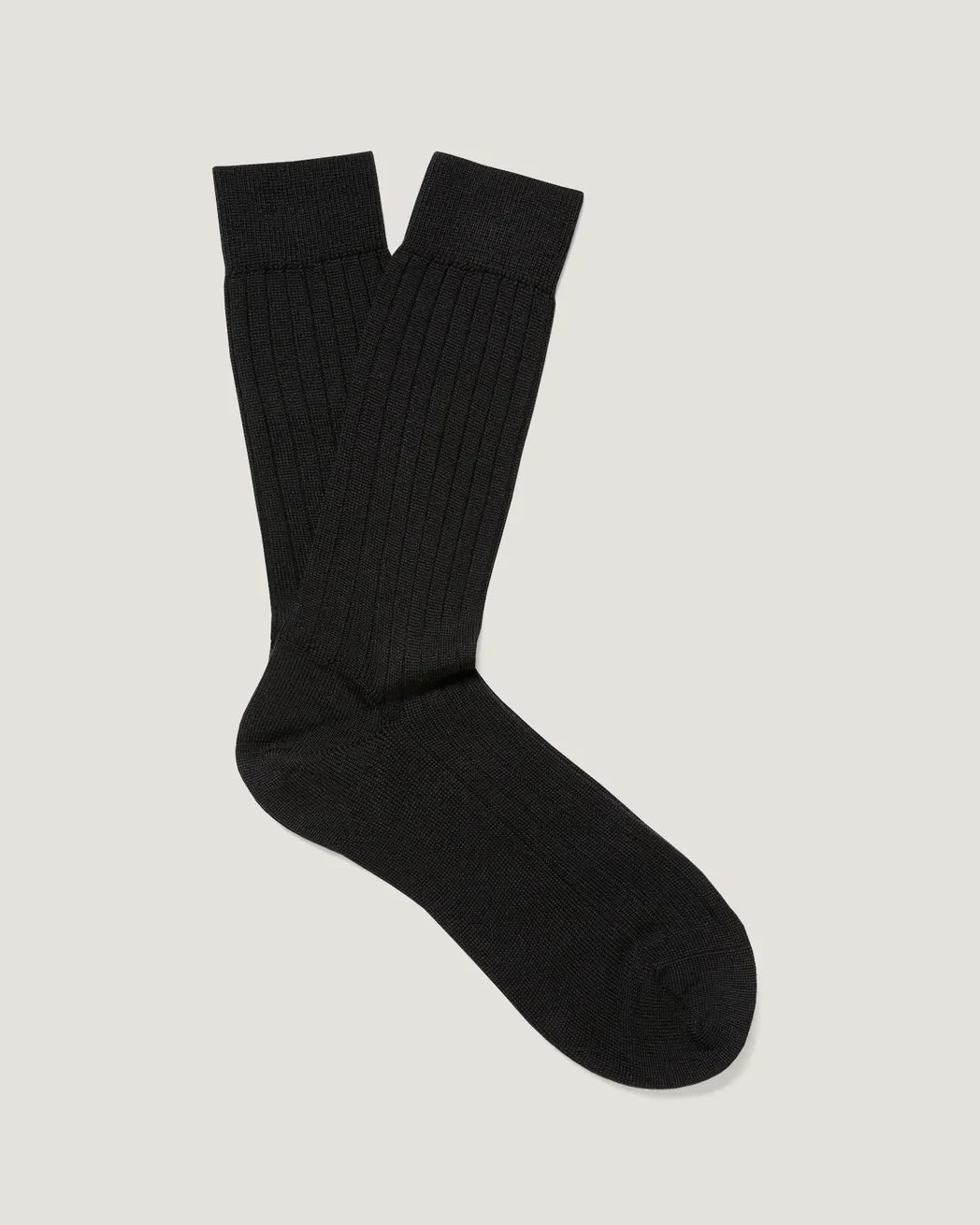 Merino Rib Sock - Black