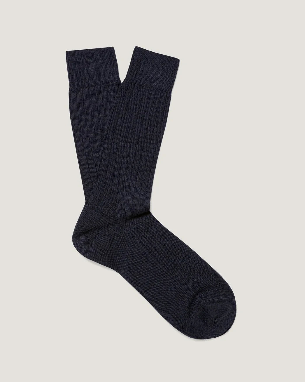 Merino Rib Sock - Navy