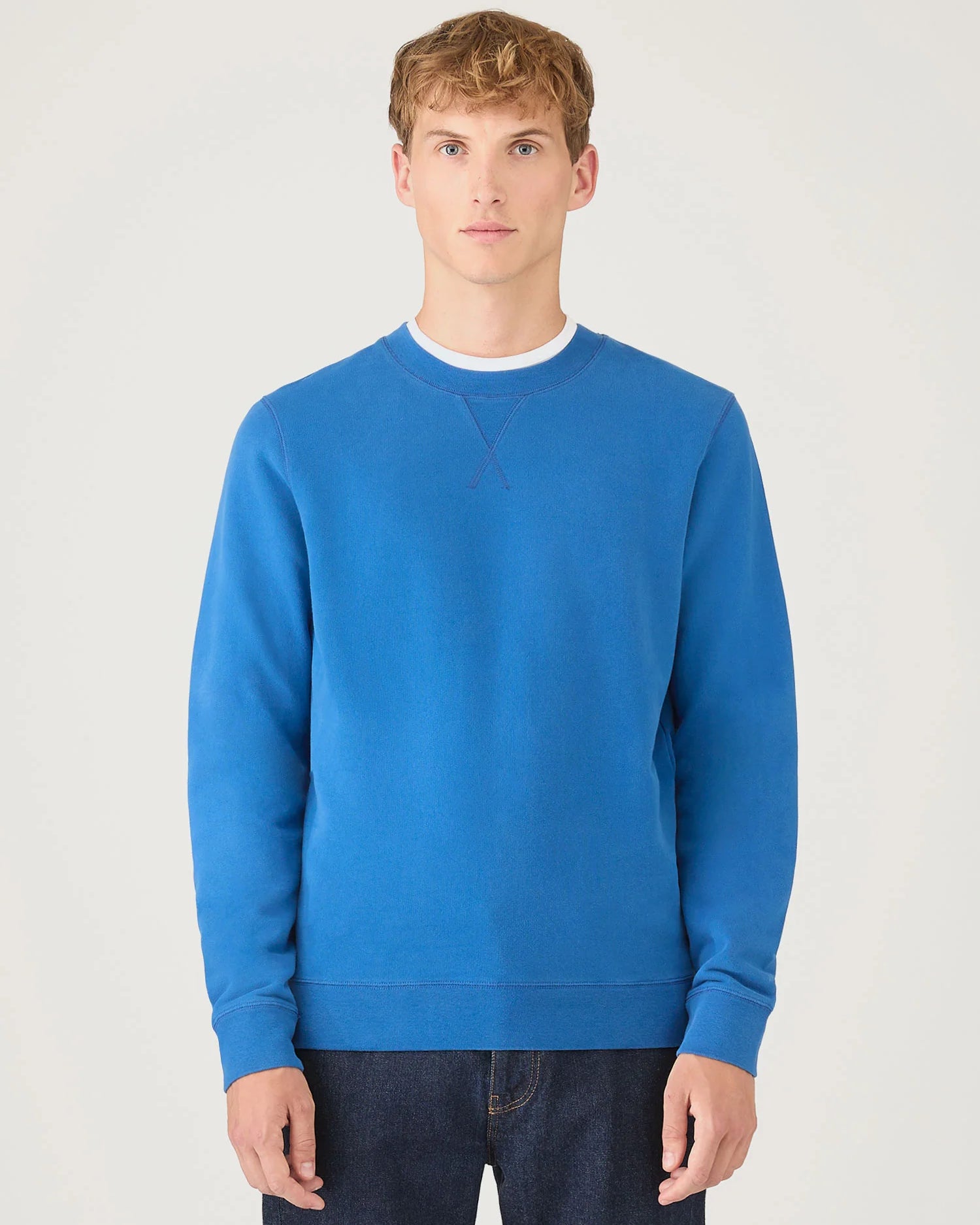 Cotton Loopback Sweatshirt - Cobalt
