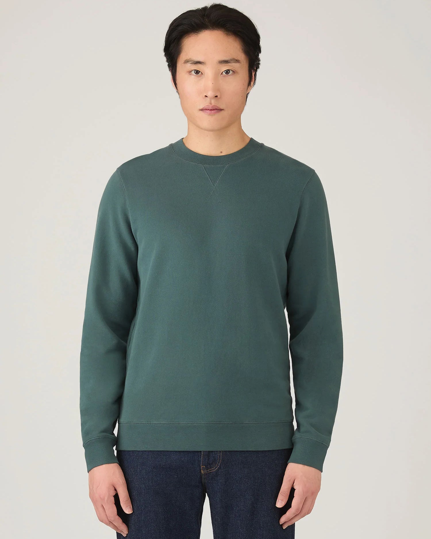 Cotton Loopback Sweatshirt - Dark Petrol