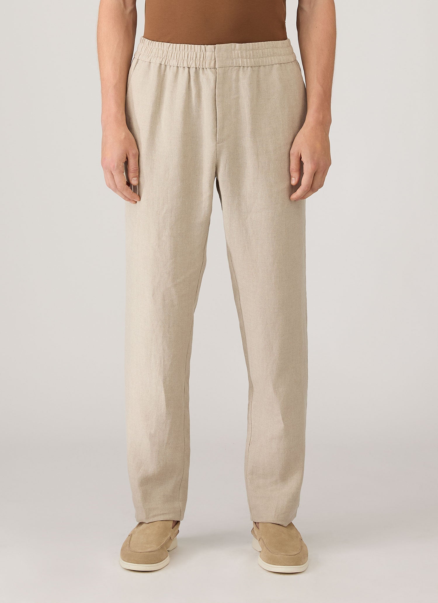 Linen Drawstring Trouser - Sand