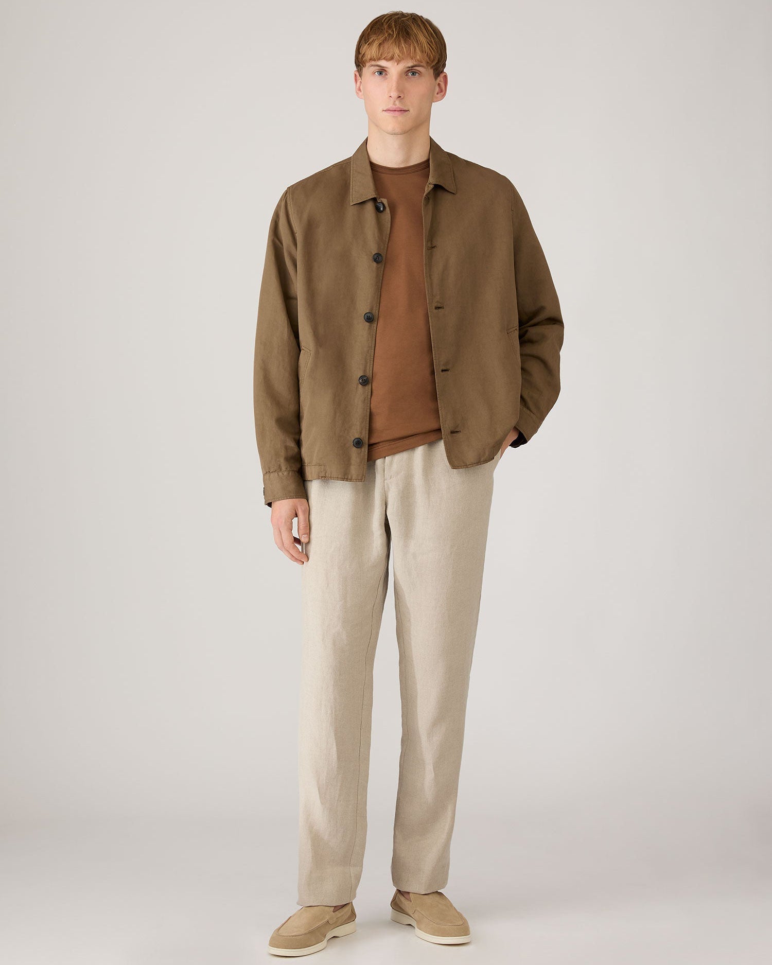 Linen Drawstring Trouser - Sand