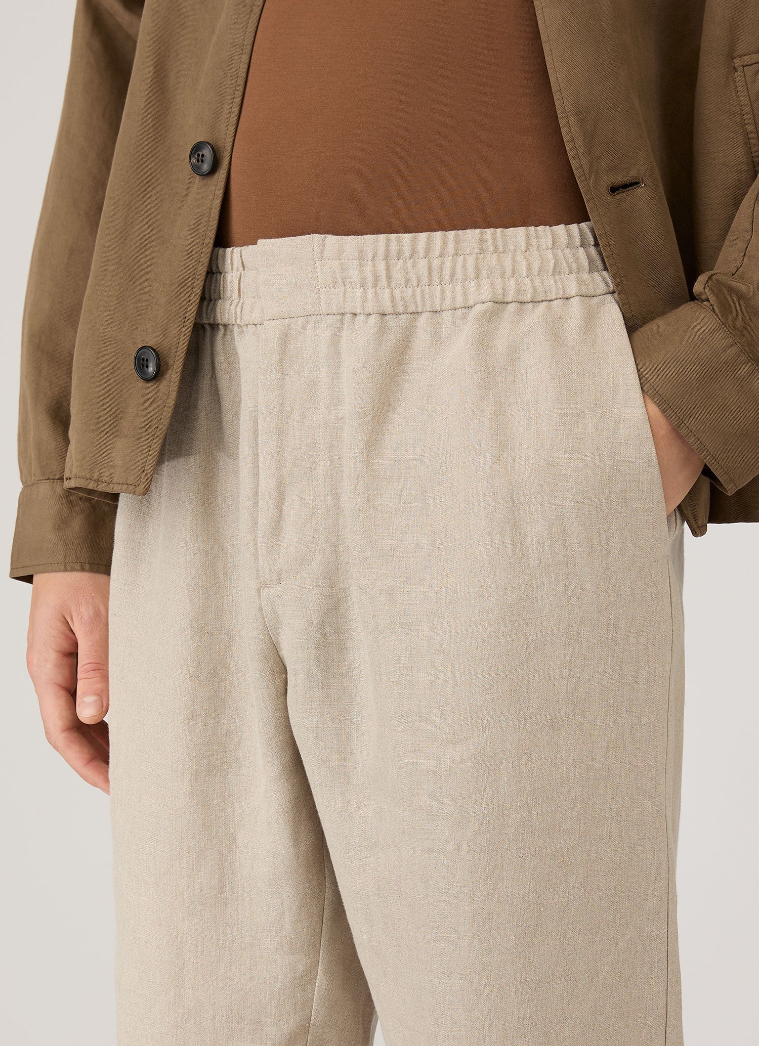 Linen Drawstring Trouser - Sand
