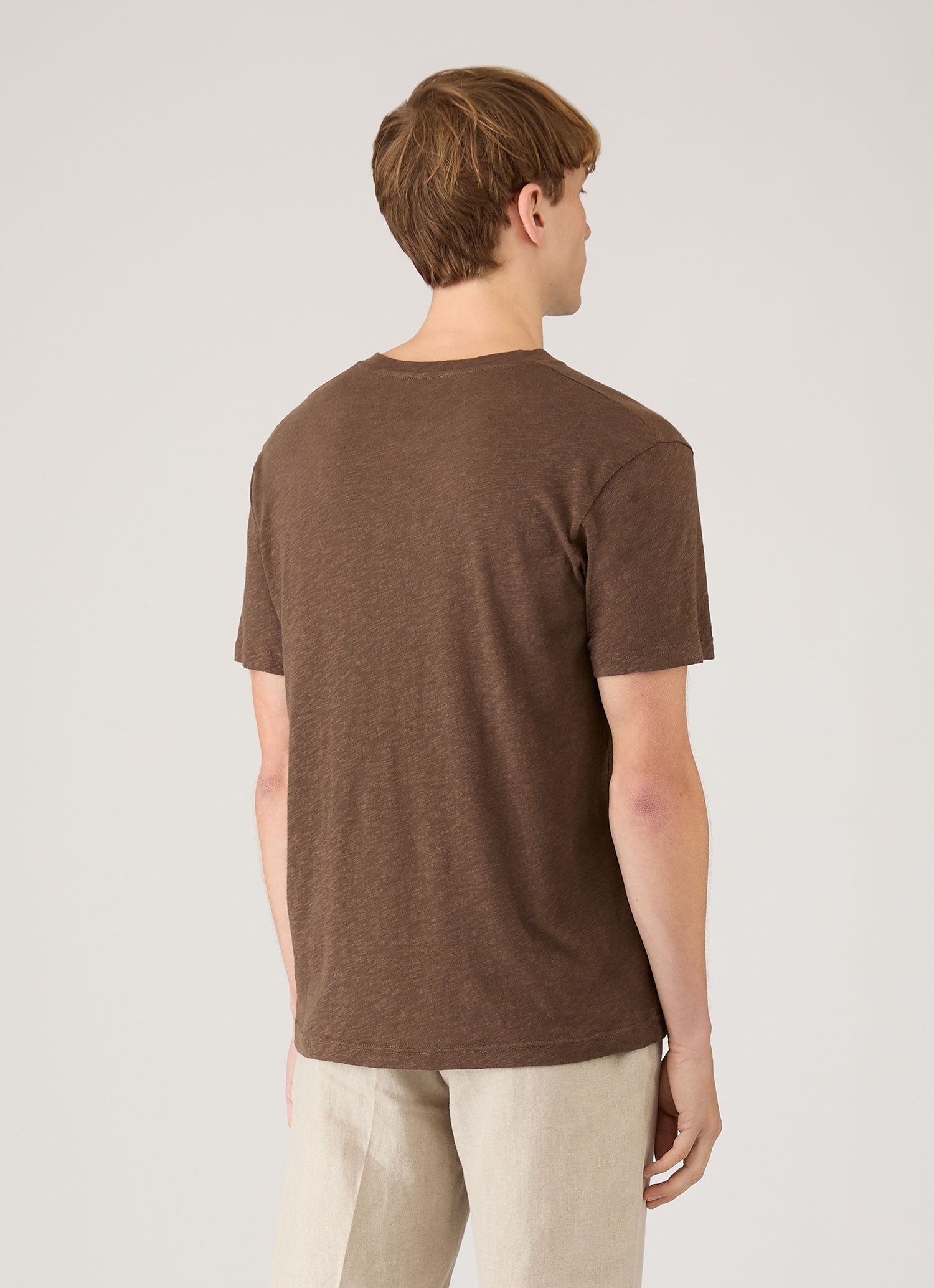 Cotton Linen T‑shirt - Dark Walnut