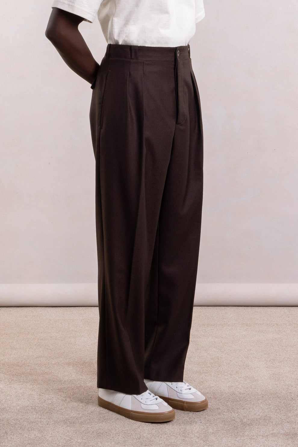 Pantalon French Military - Flanelle de Laine Marron