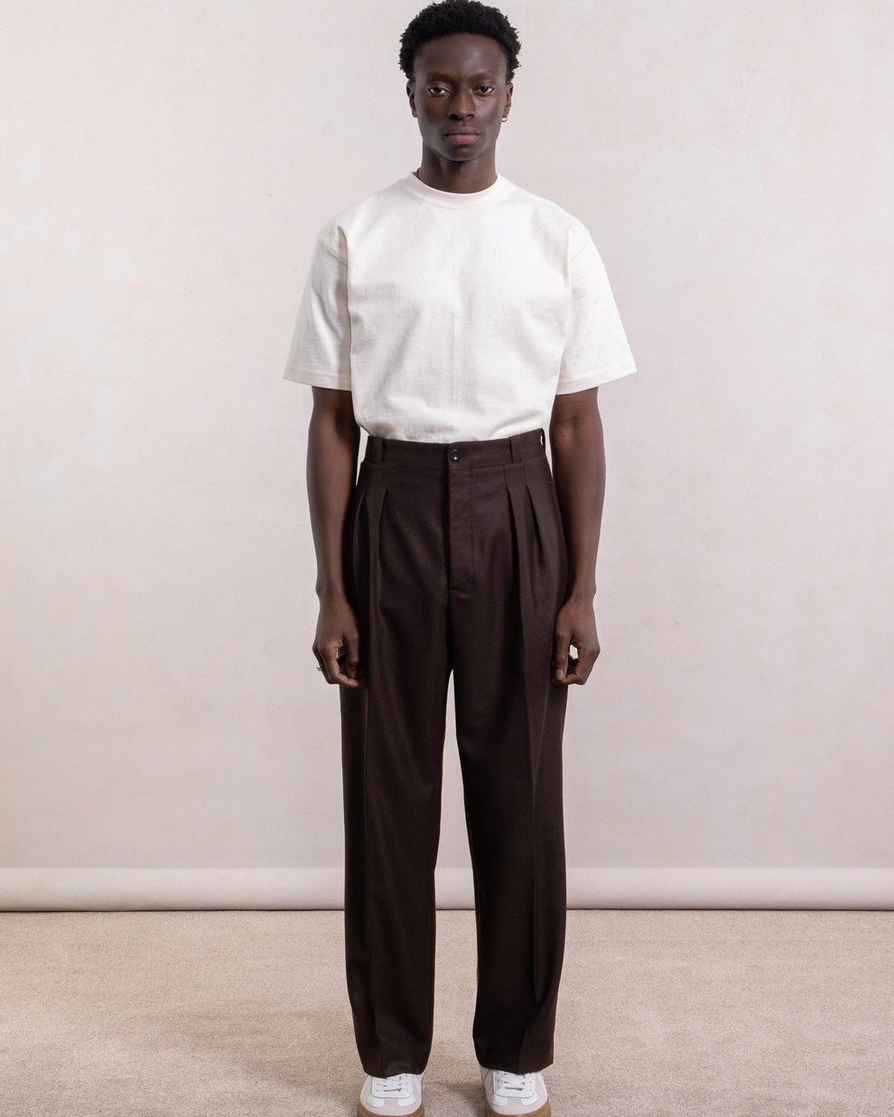 Pantalon French Military - Flanelle de Laine Marron