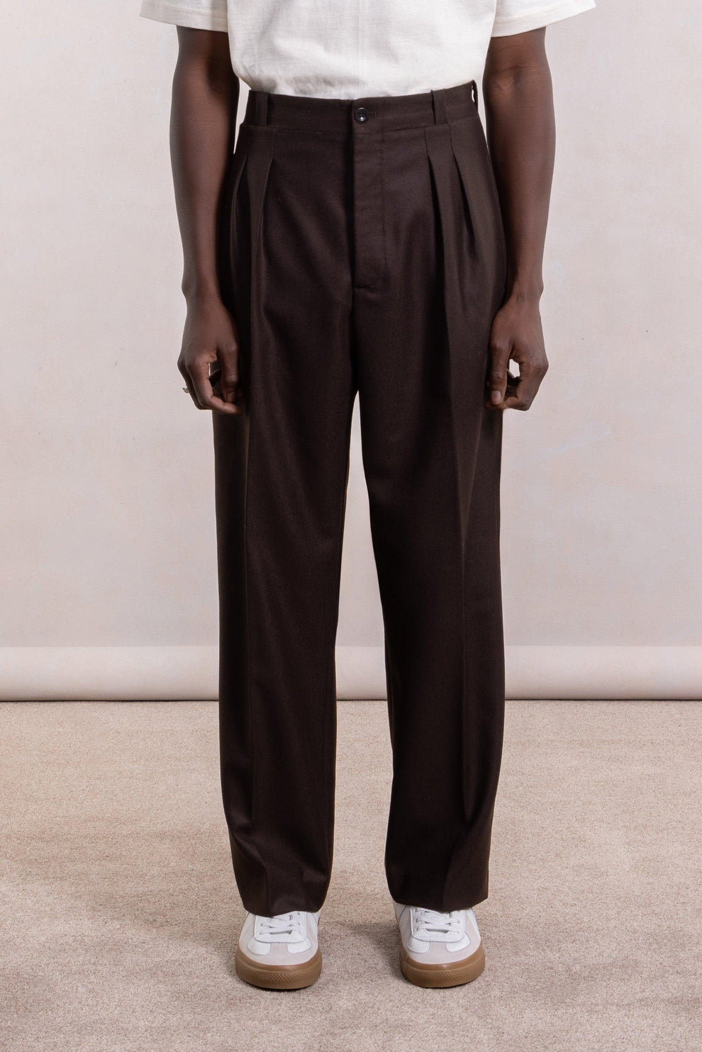 Pantalon French Military - Flanelle de Laine Marron