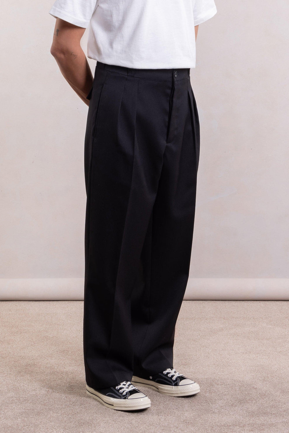 Pantalon French Military - Flanelle de Laine Noir