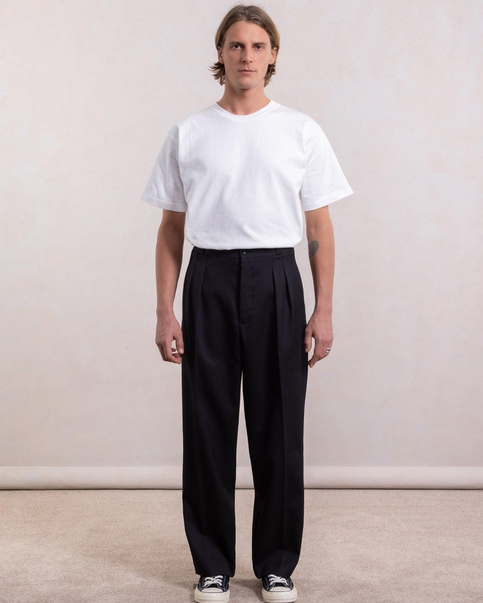 Pantalon French Military - Flanelle de Laine Noir