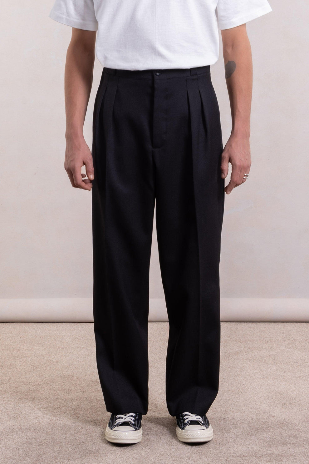 Pantalon French Military - Flanelle de Laine Noir