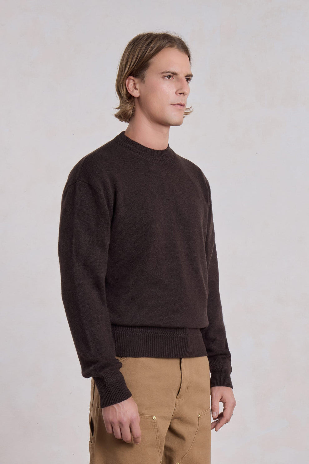 Relaxed Cashmere Crewneck - Marron