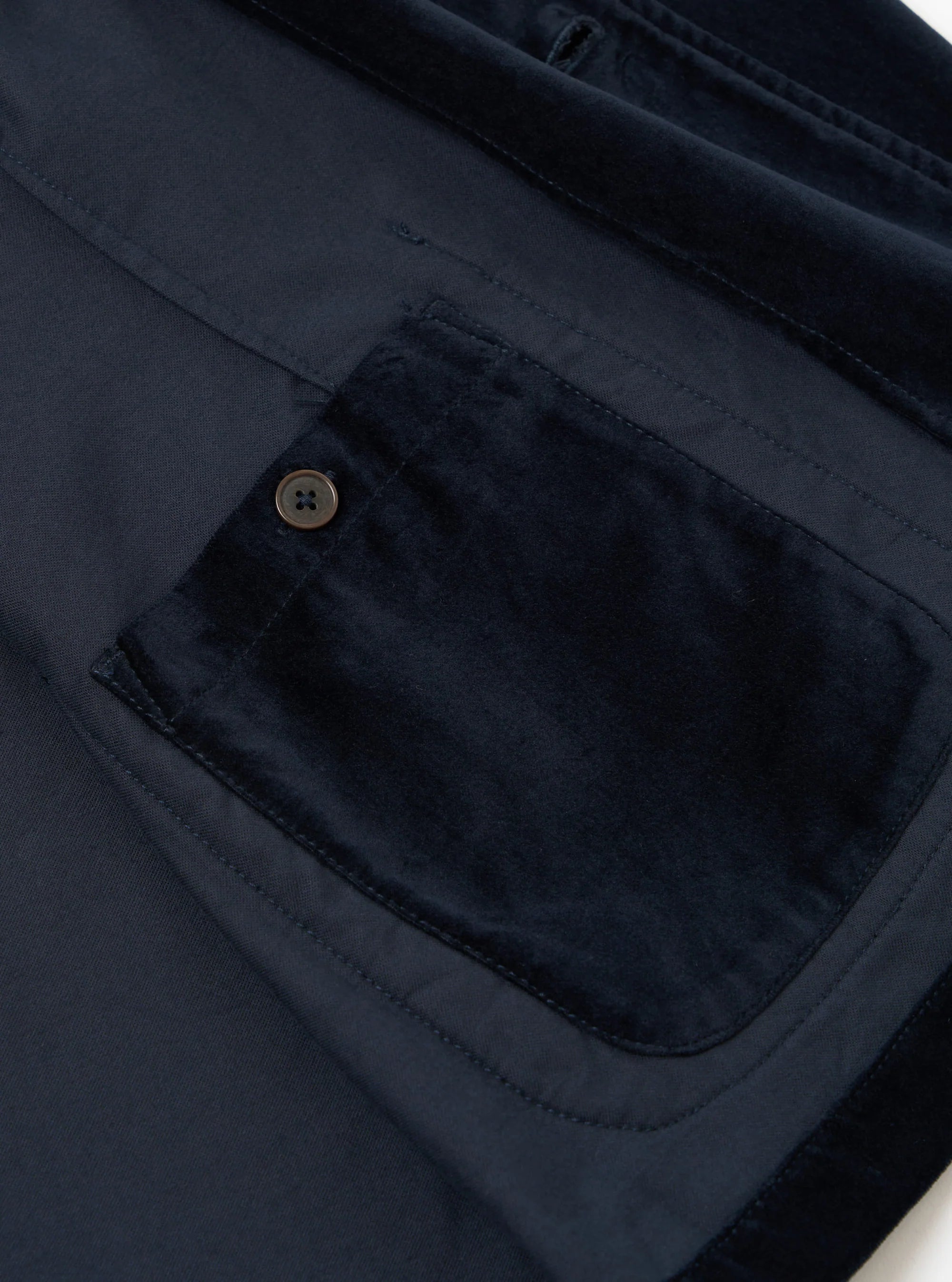 Two Button Jacket - Navy Velveteen