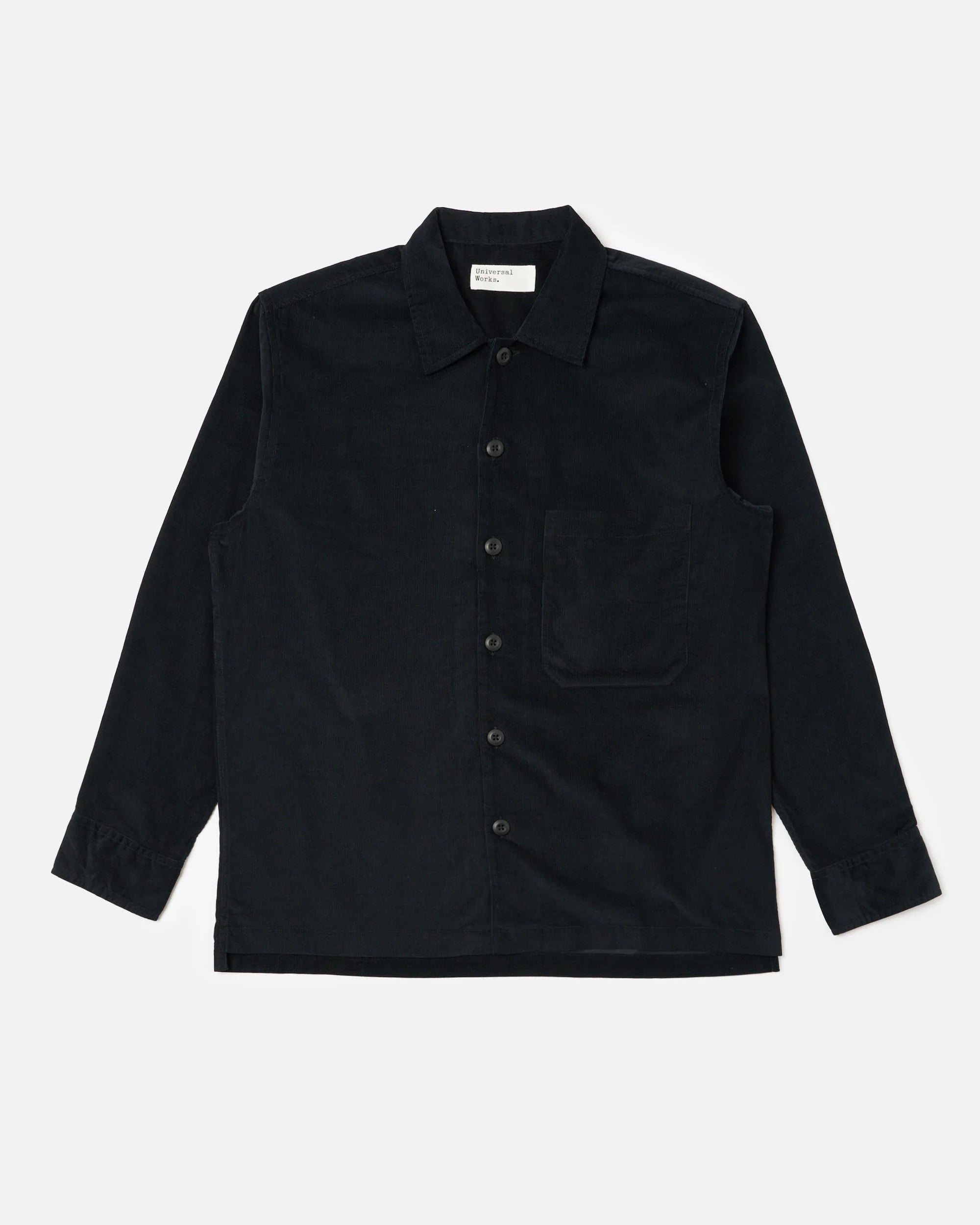 Organic Fine Cord Fatigue Shirt - Black