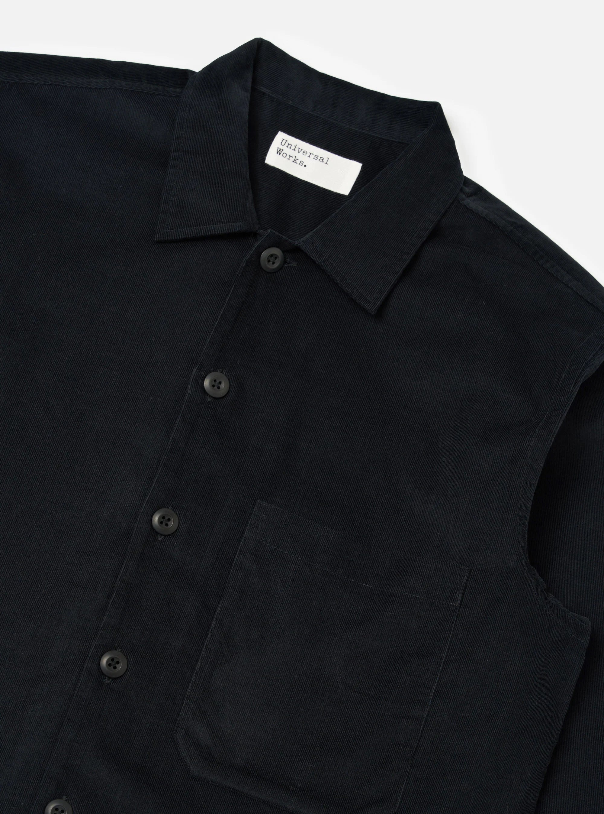 Organic Fine Cord Fatigue Shirt - Black