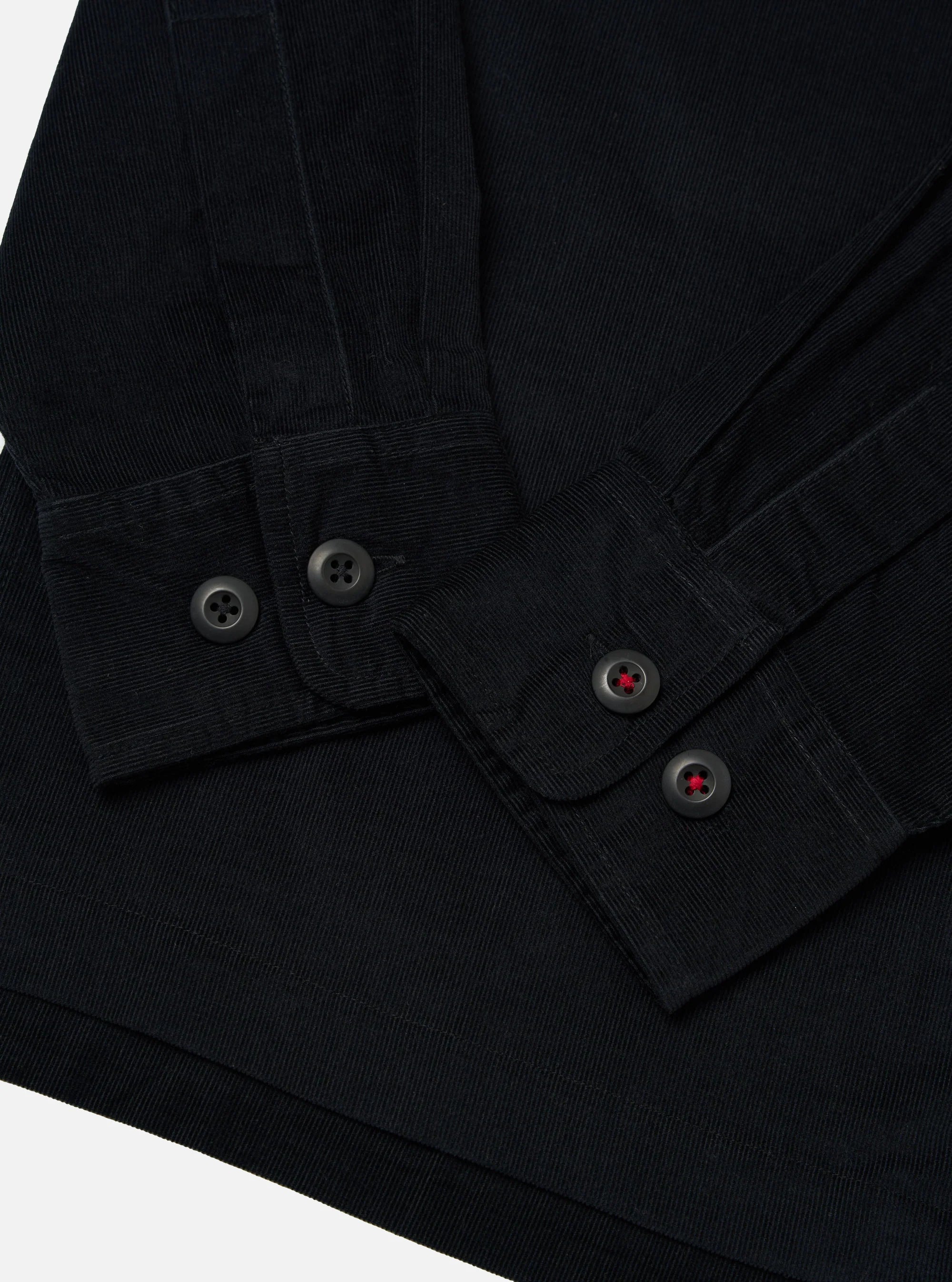 Organic Fine Cord Fatigue Shirt - Black
