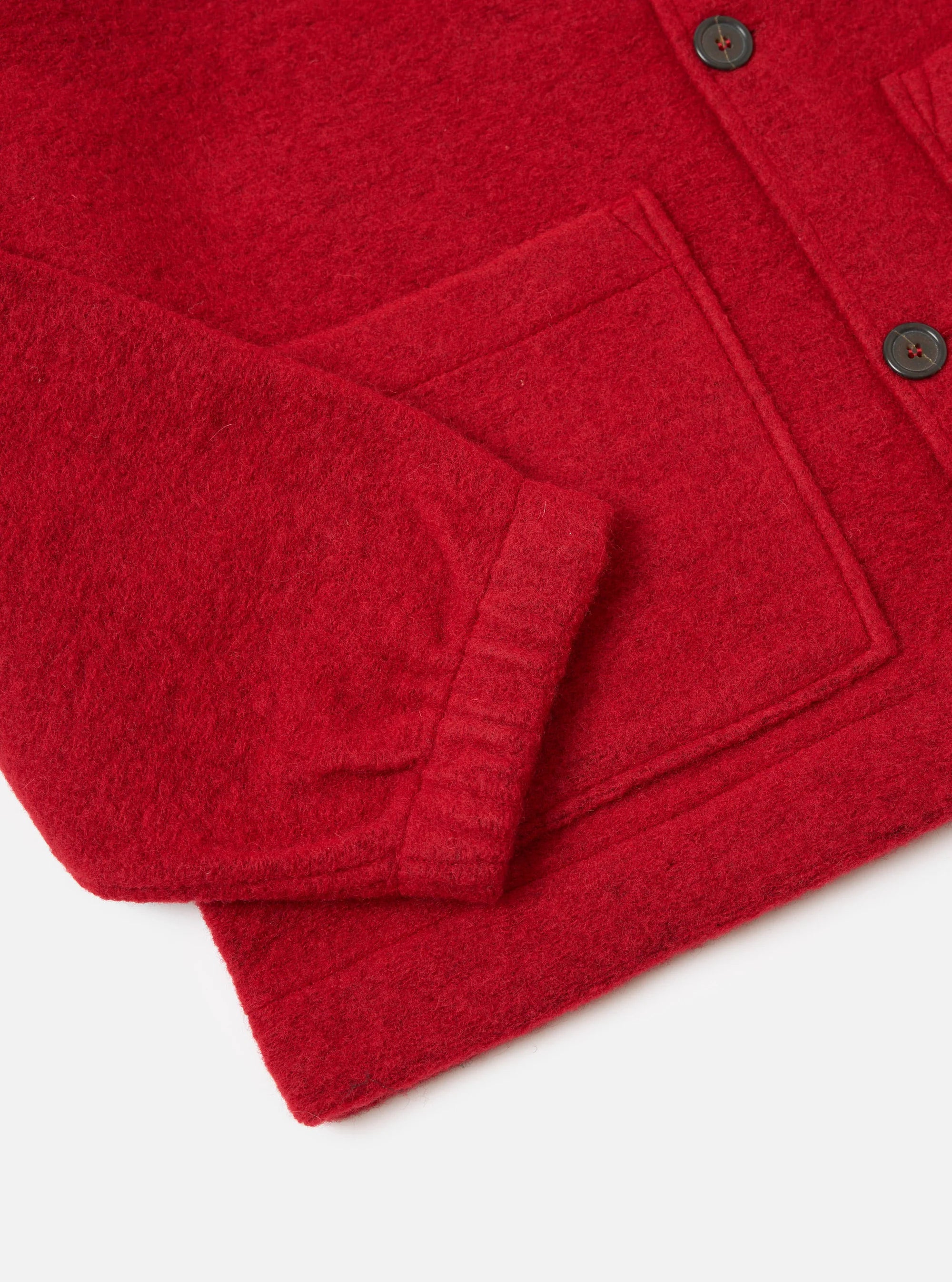 Wool Fleece Rams Jacket - Red